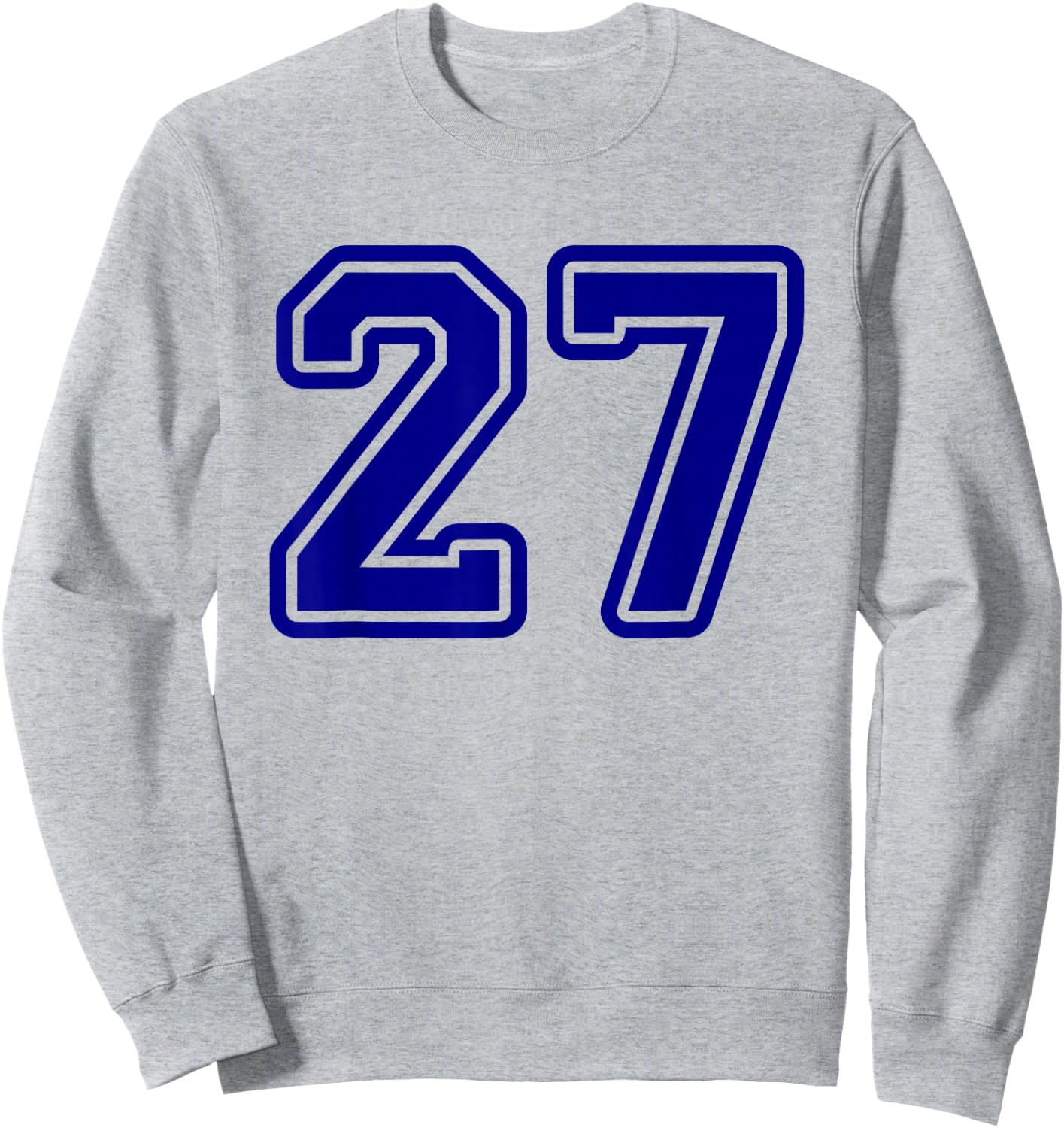 Number #27 Blue Sports Team Sweatshirt - Sweatshirt | Ash
