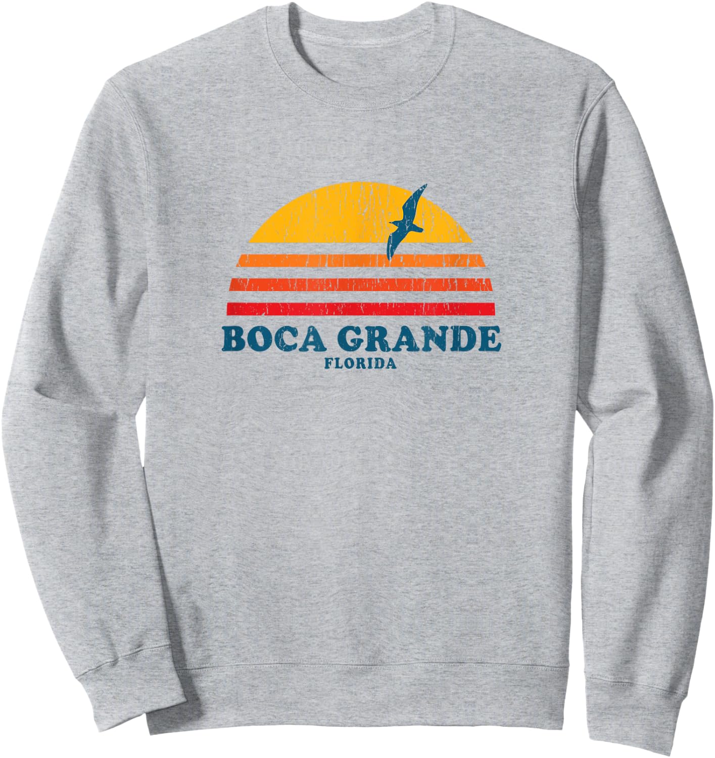 Boca Grande Florida FL Vintage Graphic 70s Sweatshirt - Sweatshirt | Ash