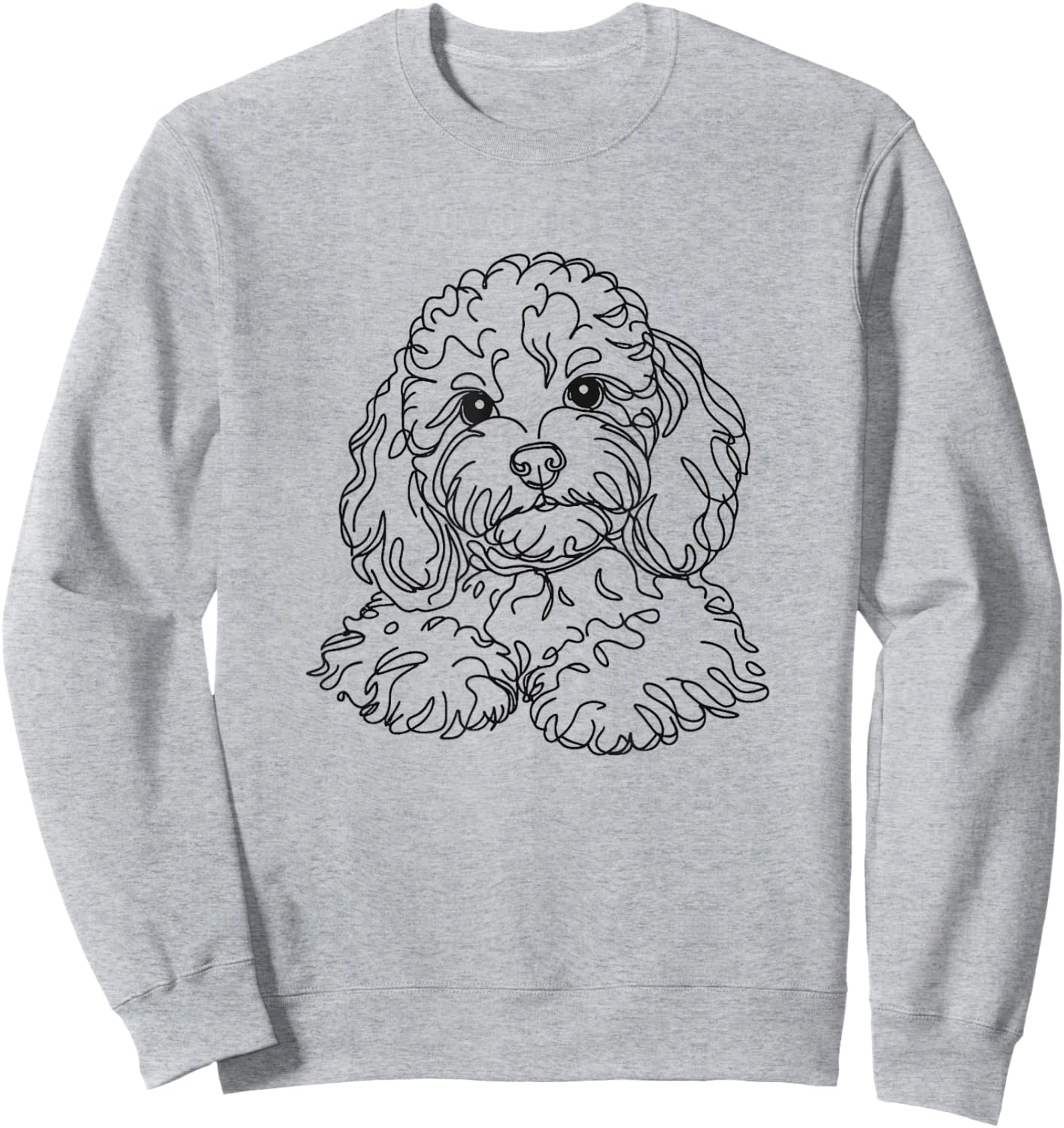 Cavapoo Dog Line Art Design Men Women Girls Kids Sweatshirt - Sweatshirt | Ash