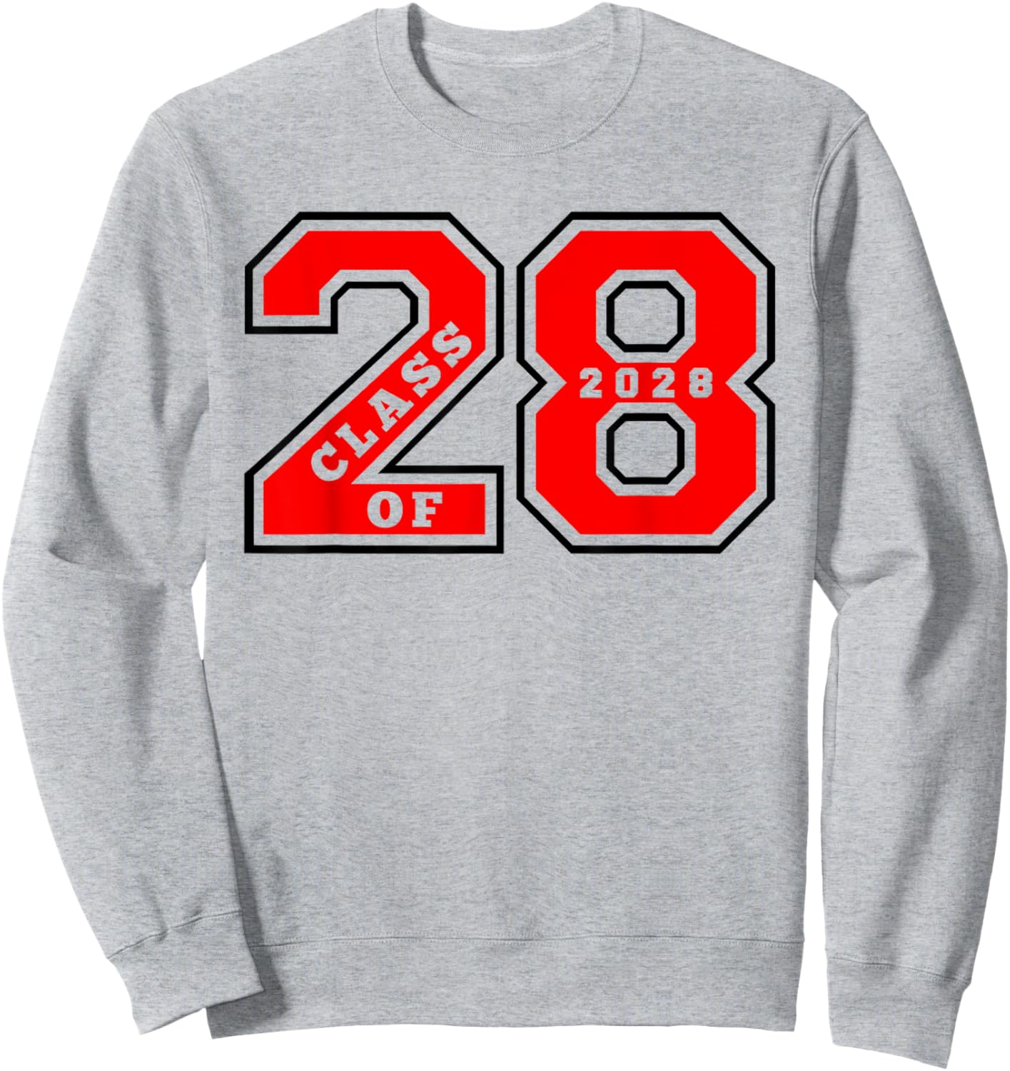 Class of 2028 - Letterman Style Class of 28 Swag Gift 1 Sweatshirt - Sweatshirt | Ash