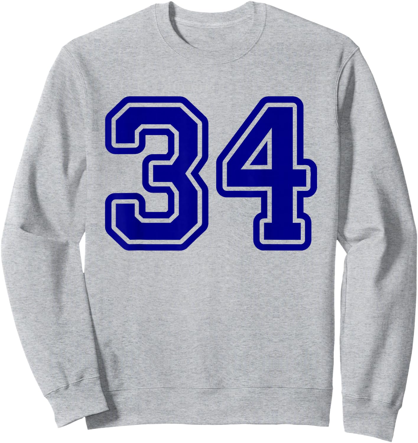 Number #34 Blue Sport Varsity Number 34 Sweatshirt - Sweatshirt | Ash