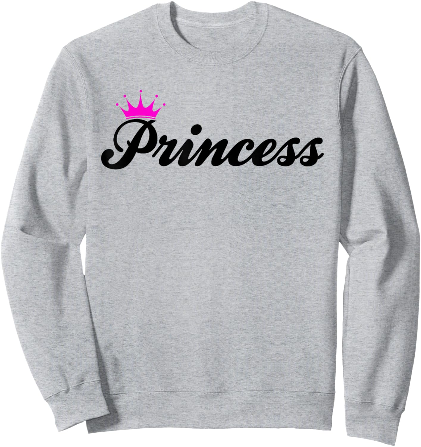 Cute Princess Pink Crown Funny Gifts: Girls Kids Women Party Sweatshirt - Sweatshirt | Ash
