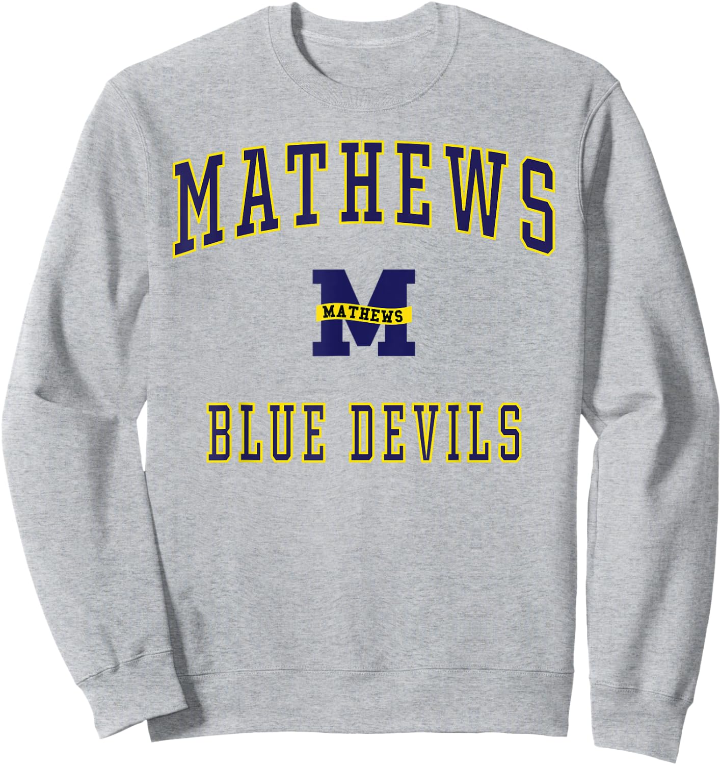 Mathews High School Blue Devils Sweatshirt - Sweatshirt | Ash