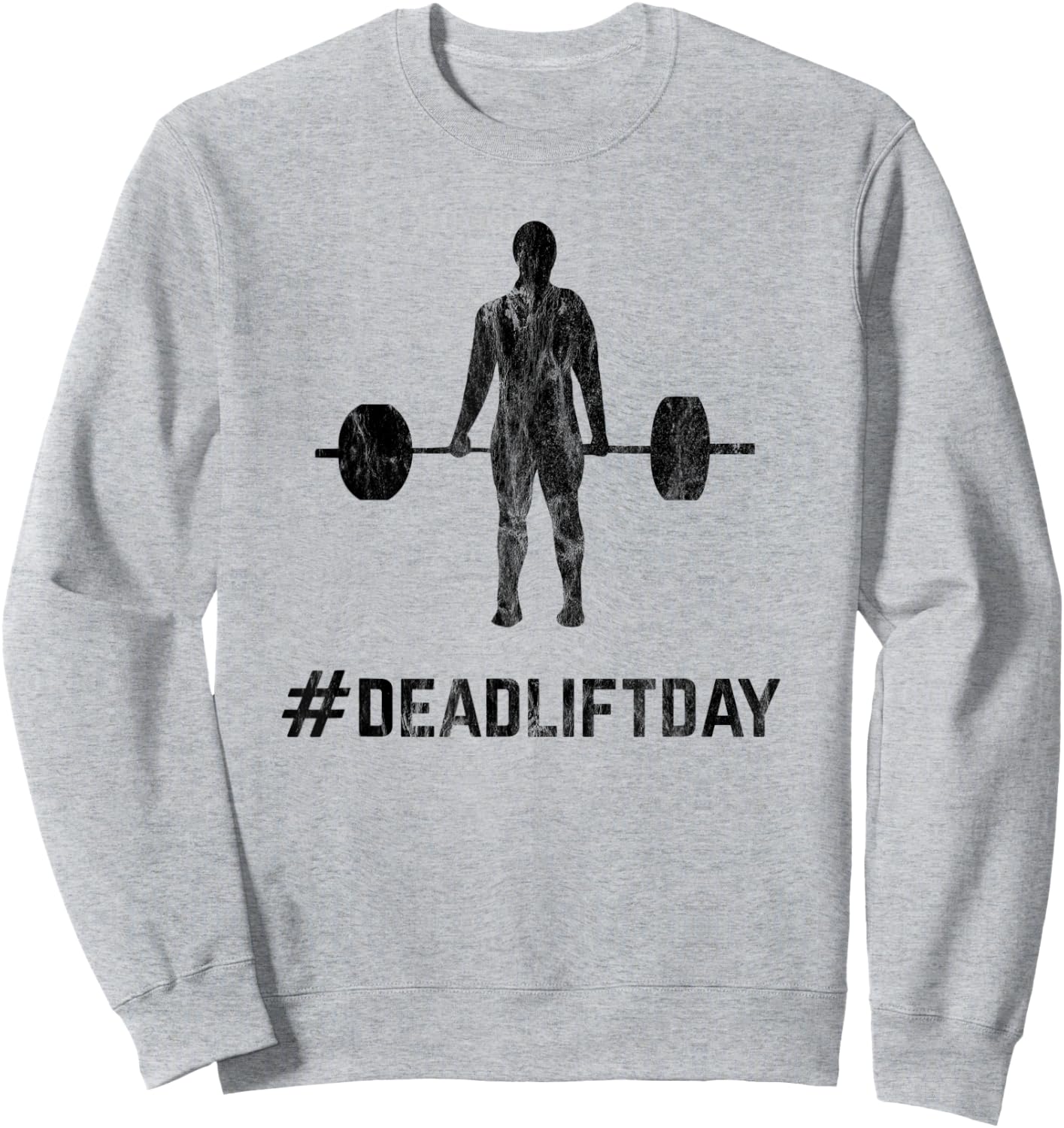 Deadlift-Day Retro Vintage Barbell Gym Lifting Sweatshirt - Sweatshirt | Ash