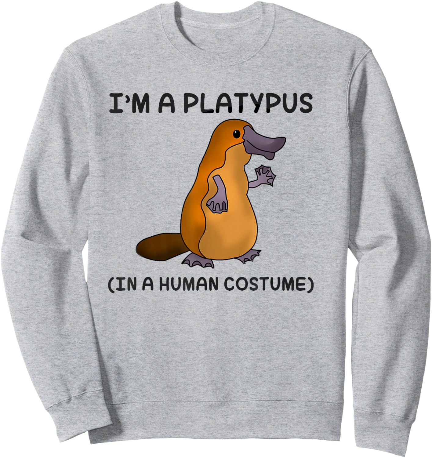 Platypus in a Human Costume Shirt for Kids Sweatshirt - Sweatshirt | Ash