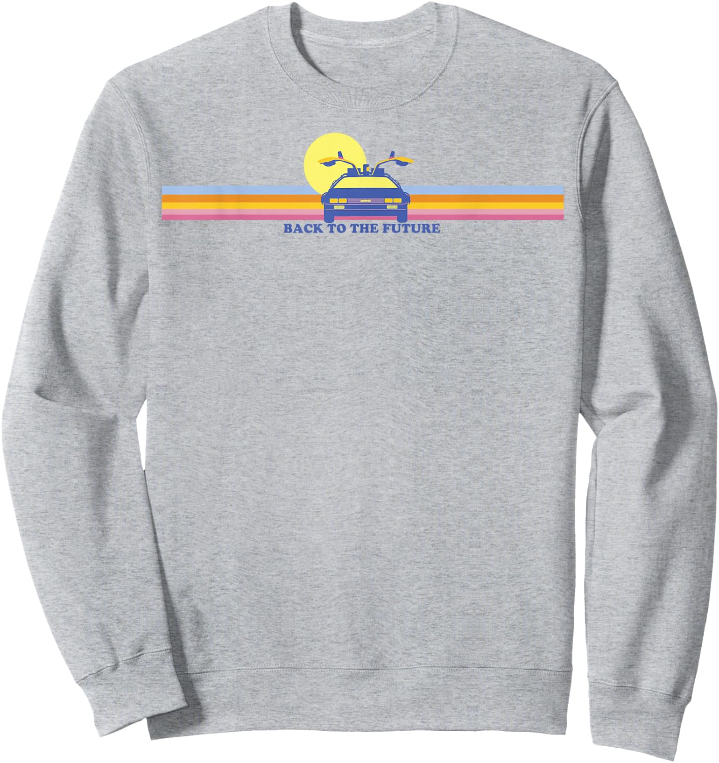 Back to The Future Delorean Retro Chest Stripes Sweatshirt - Sweatshirt | Ash