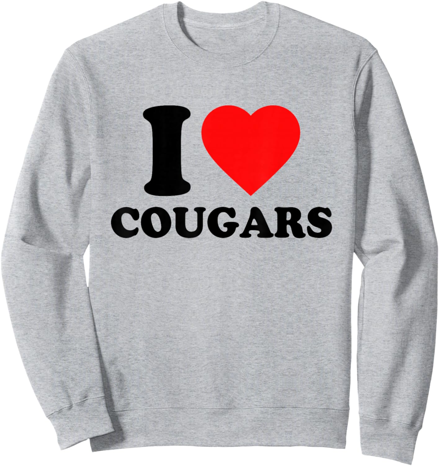 I Love Cougars Shirt - I Heart Cougars , white, S Sweatshirt - Sweatshirt | Ash