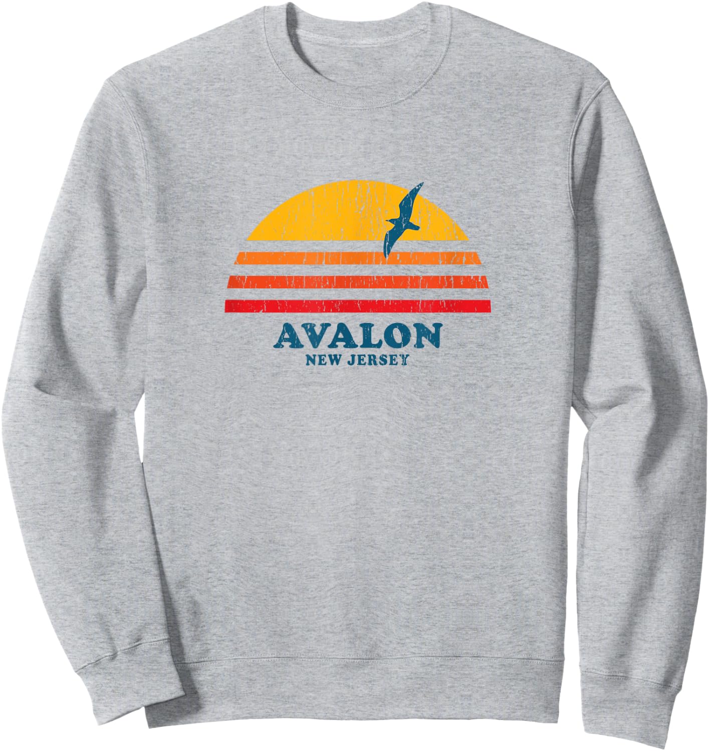 Avalon New Jersey NJ Vintage Casual Graphic 70s Sweatshirt - Sweatshirt | Ash