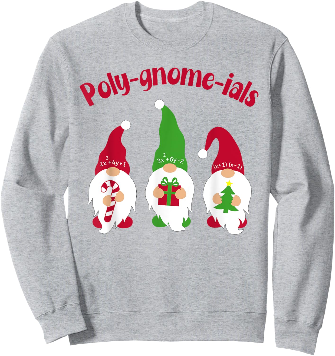 Funny Math Teacher Poly Gnome Ials Gnomes Math Pun Algebra T Sweatshirt - Sweatshirt | Ash