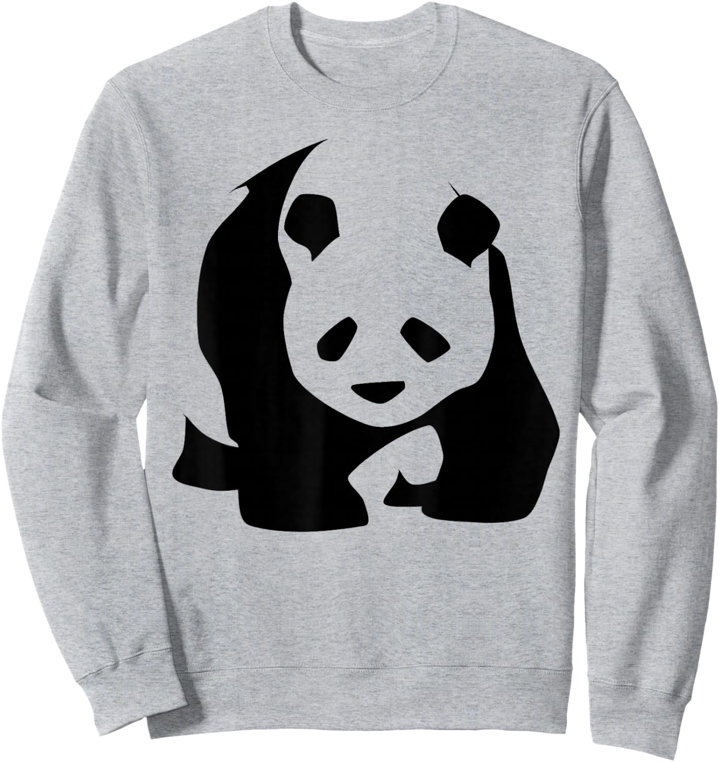 Panda Bear Lovers Minimalist Black and White China Wildlife Sweatshirt - Sweatshirt | Ash
