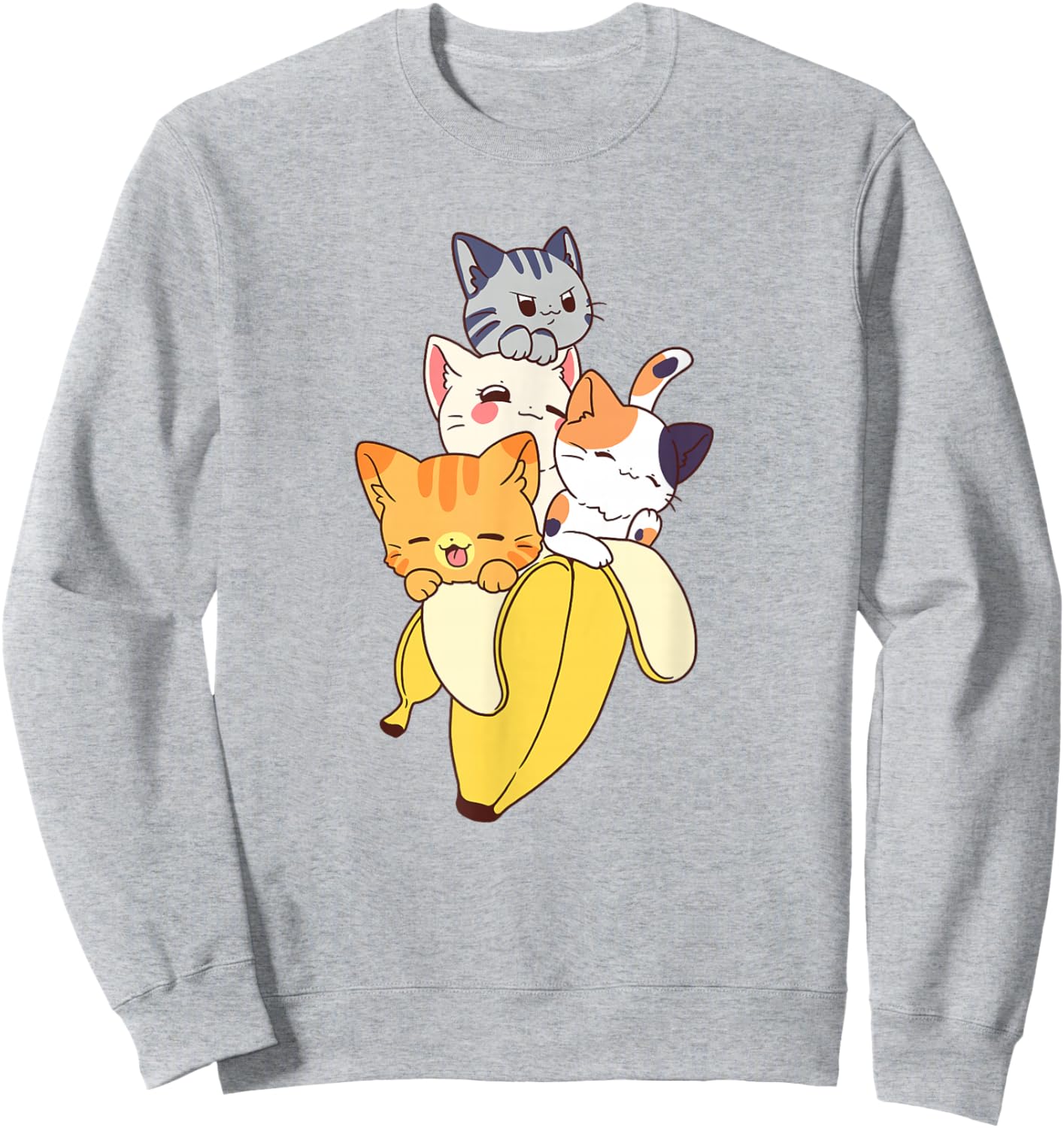 Funny Banana Cat Cute Kawaii Kitten Sweatshirt - Sweatshirt | Ash
