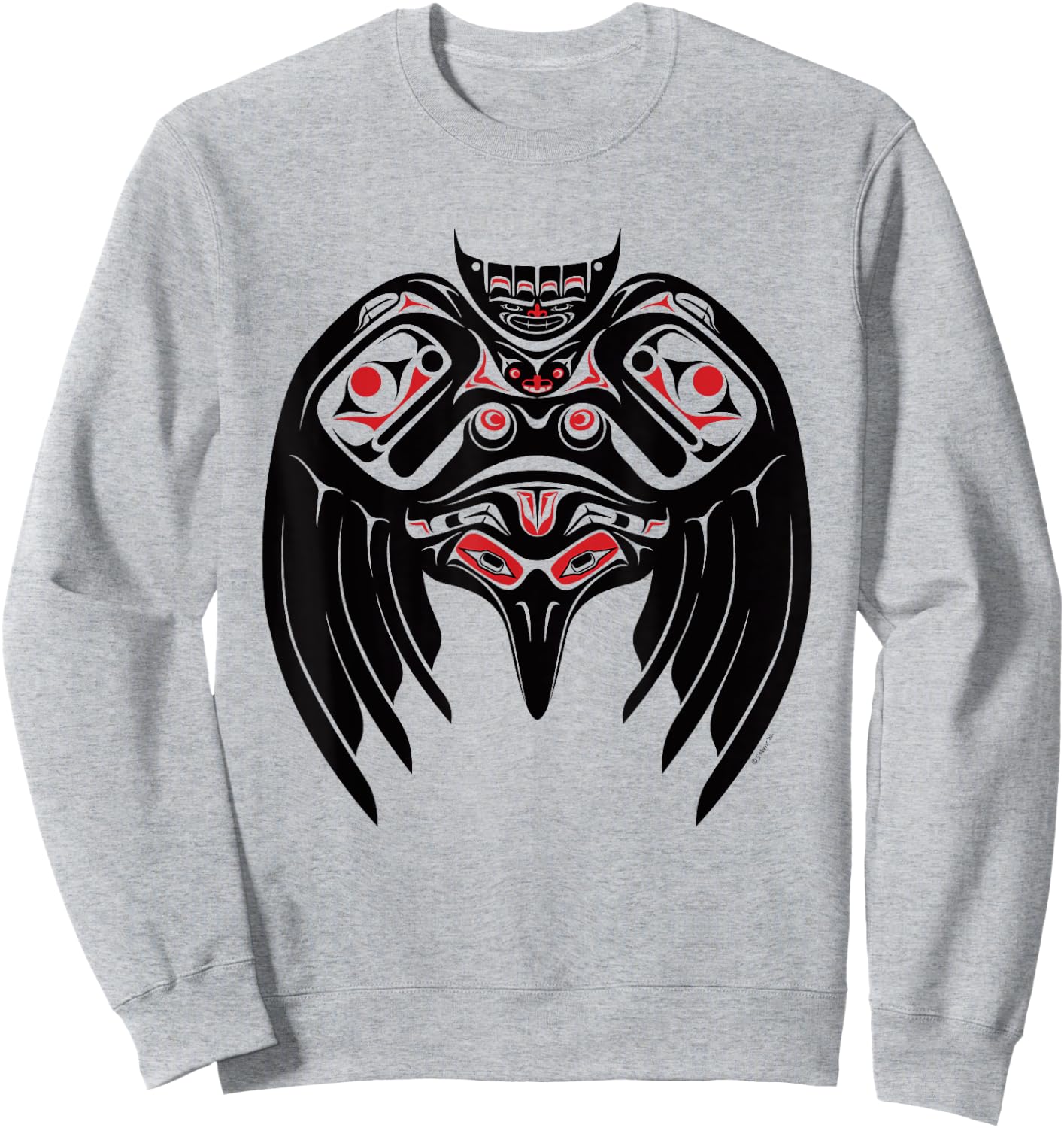 Raven in a Pacific North West Style, Native American Style Sweatshirt - Sweatshirt | Ash