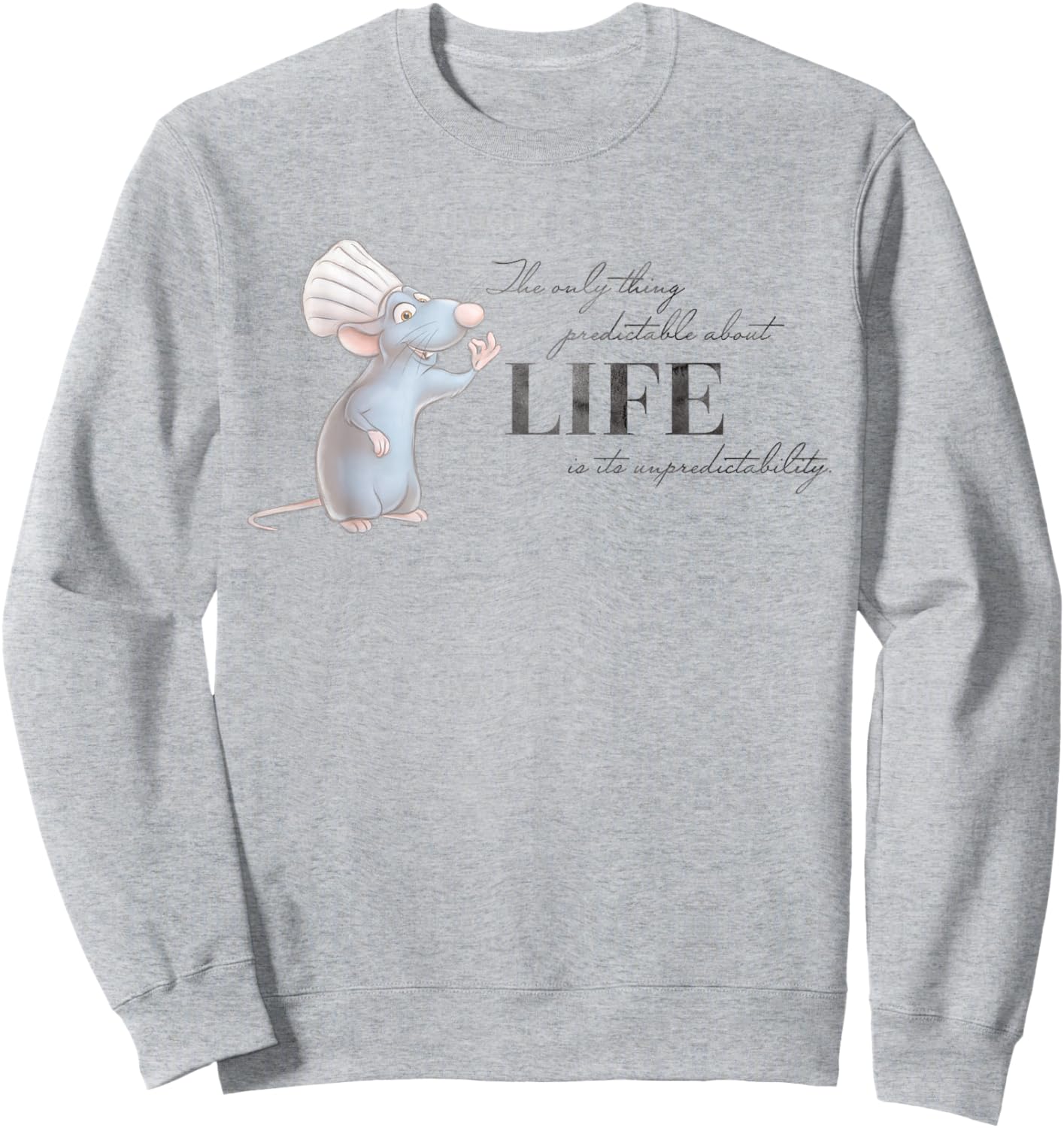 Disney 100 and Pixar's Ratatouille Remy Unpredictable Life Small Sweatshirt - Sweatshirt | Ash
