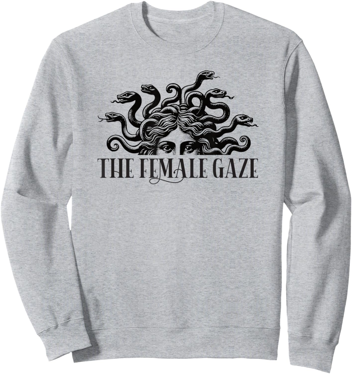 The Female Gaze Greek Goddess Snake Feminist Sweatshirt - Sweatshirt | Ash