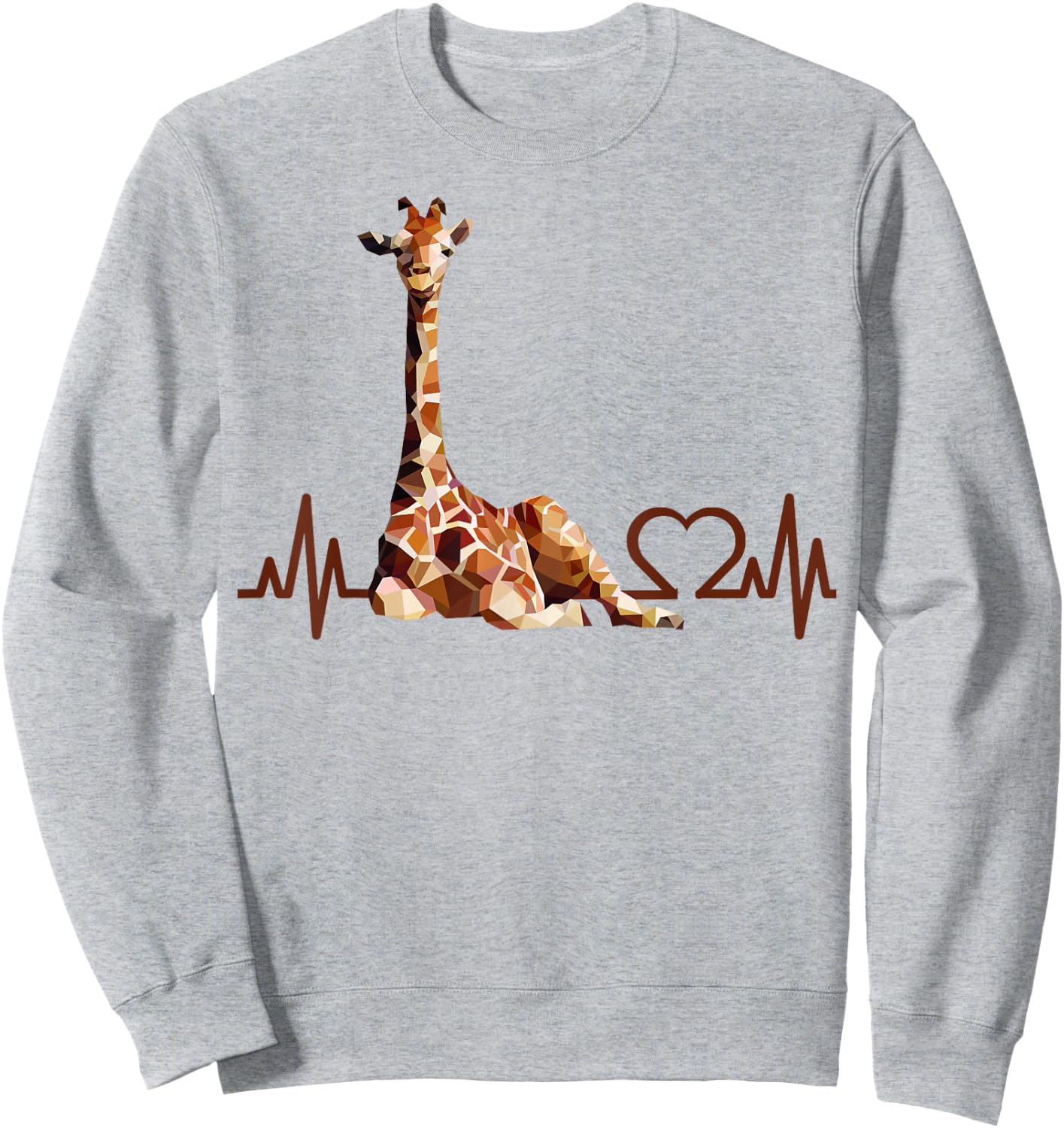 Birthday Giraffe Heartbeat Shirt for Woman Man Kids Sweatshirt - Sweatshirt | Ash