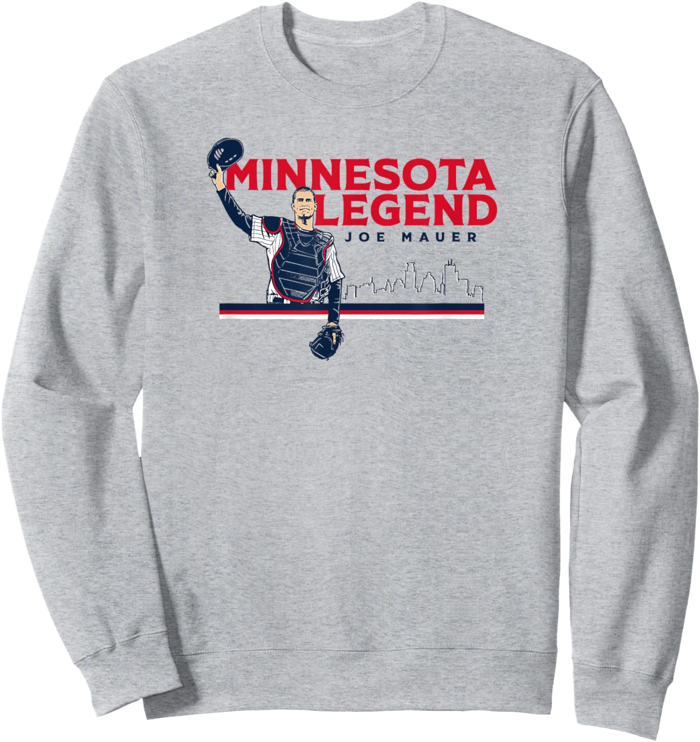 Joe Mauer - Minnesota Legend - Minnesota Baseball Sweatshirt - Sweatshirt | Ash