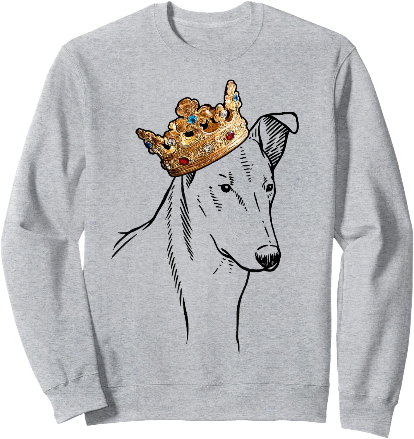 Smooth Collie Dog Wearing Crown Men Women Girls Kids Sweatshirt - Sweatshirt | Ash