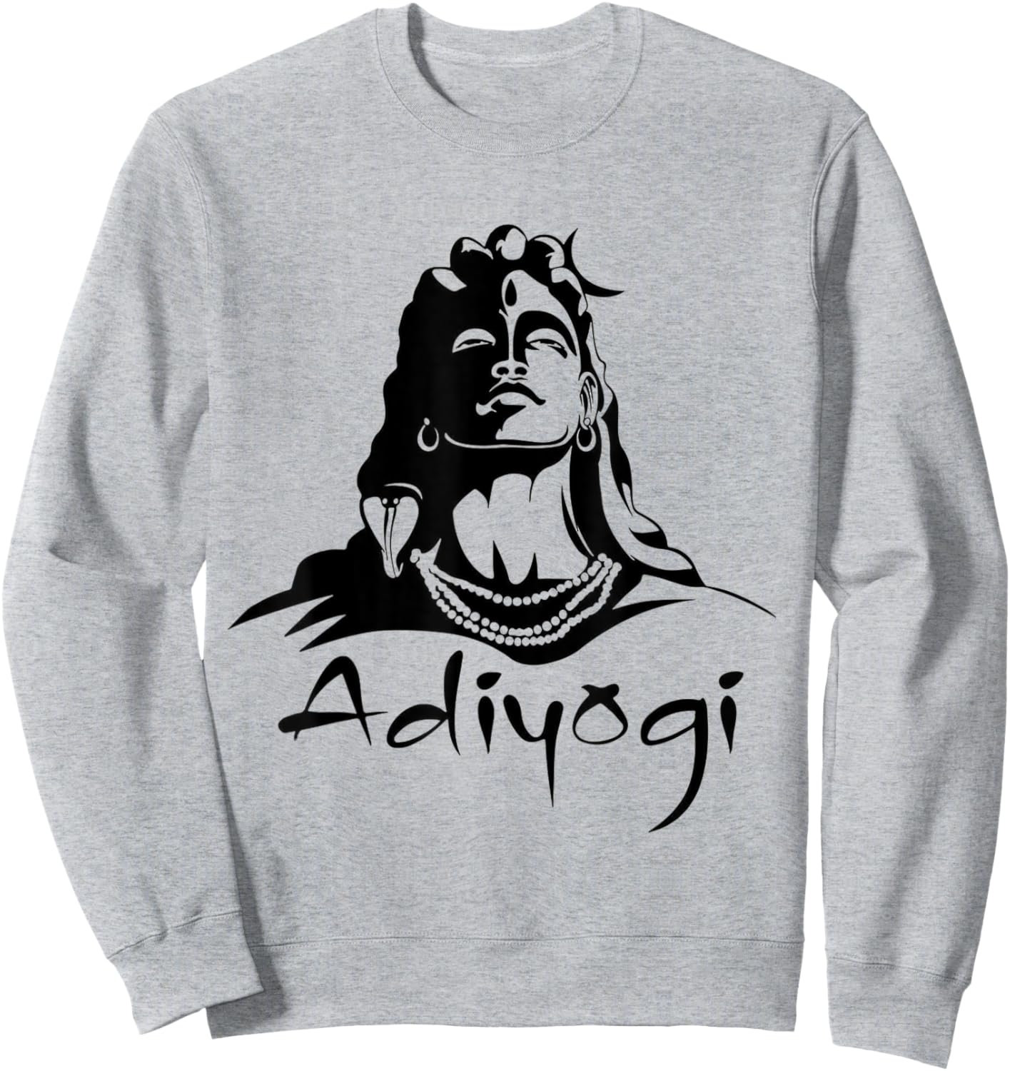 Shiva Adiyogi Meditation Design Sweatshirt - Sweatshirt | Ash