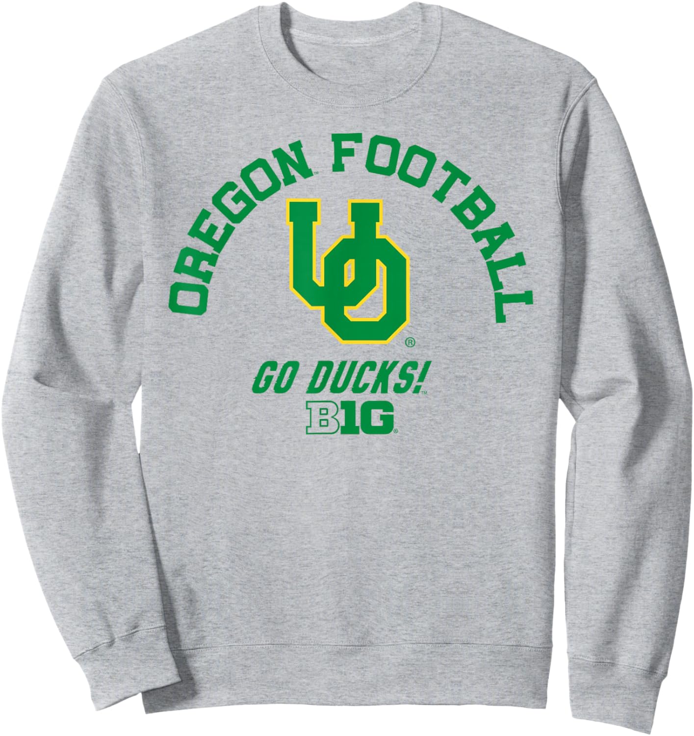 Oregon Ducks Big 10 Football Logo Officially Licensed Sweatshirt - Sweatshirt | Ash