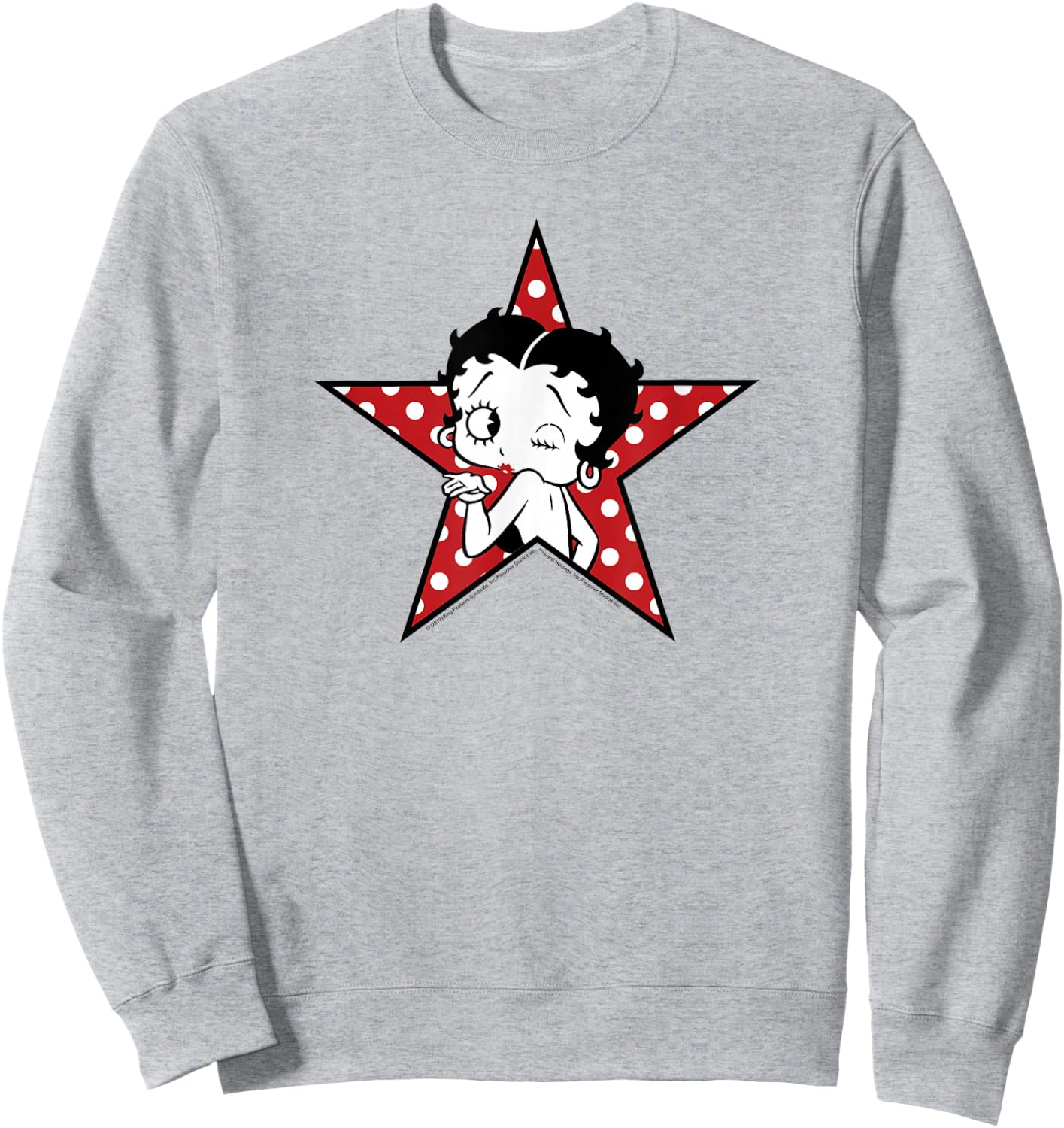Betty Boop Betty Blowing Kiss Star Sweatshirt - Sweatshirt | Ash