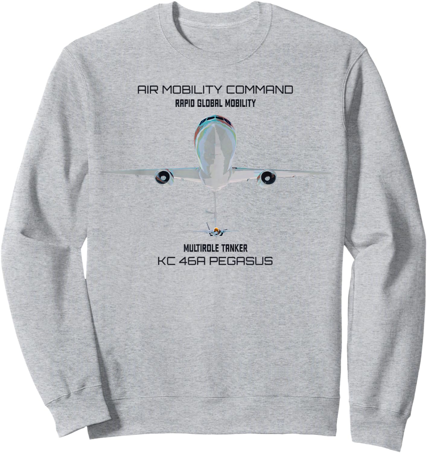 KC-46 Pegasus Aircraft Tanker Refueling Military Airplane Sweatshirt - Sweatshirt | Ash