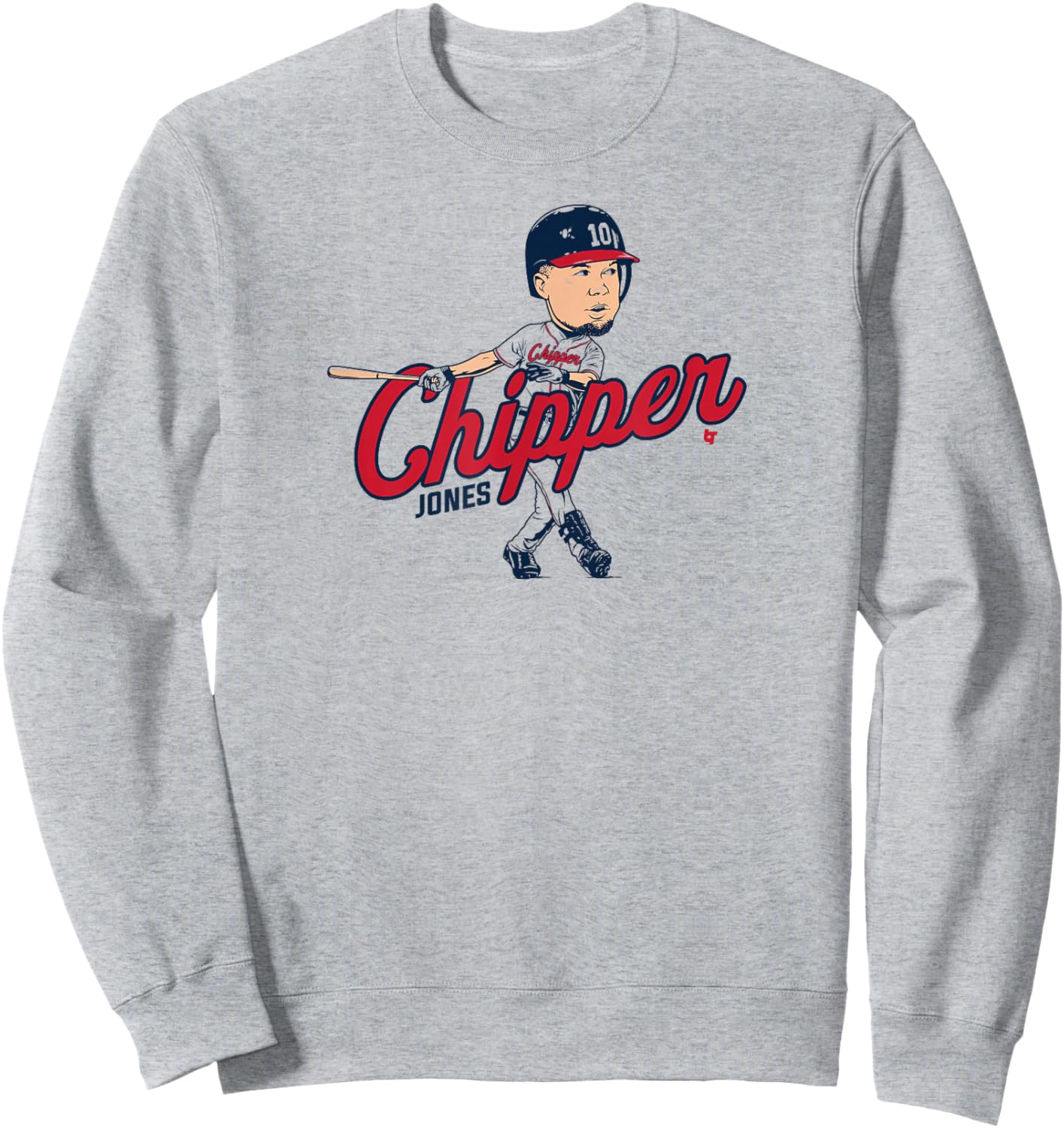 Chipper Jones - Caricature - Atlanta Baseball Sweatshirt - Sweatshirt | Ash
