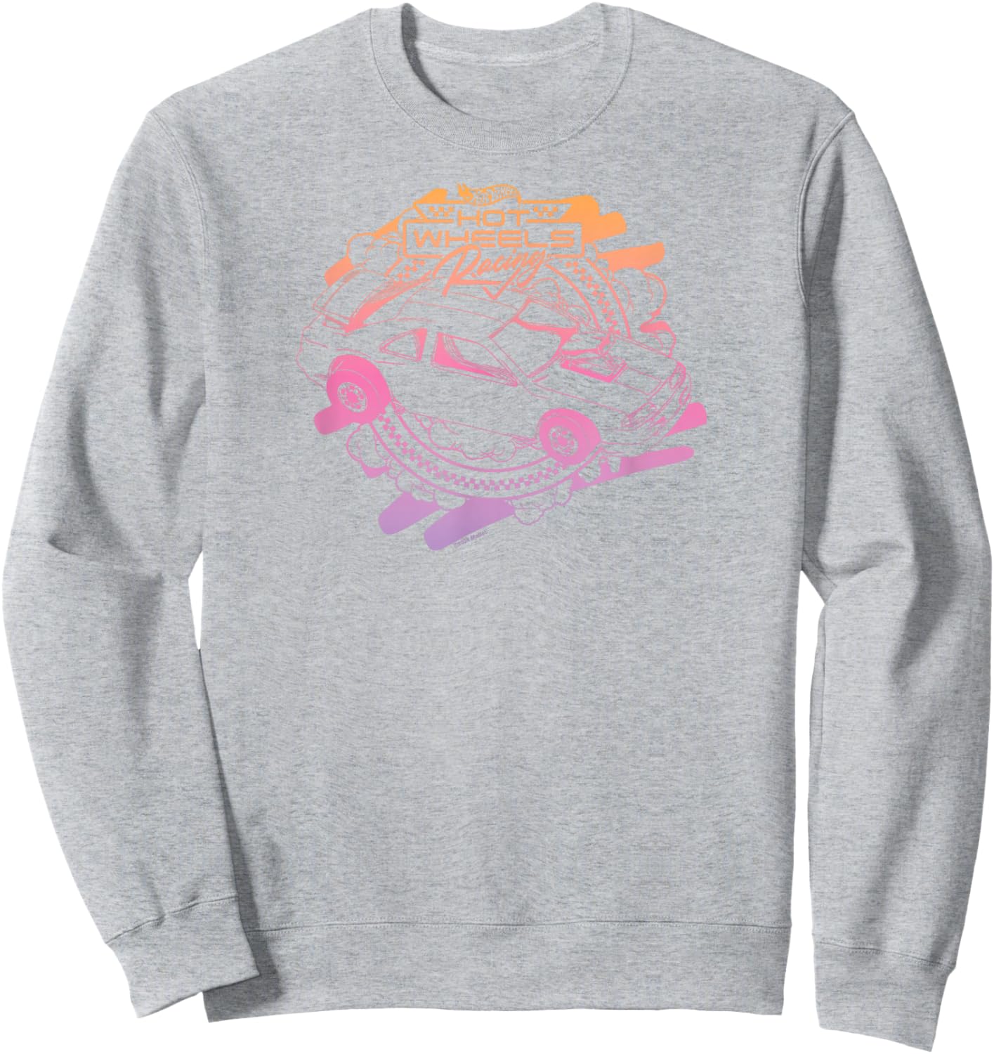 Hot Wheels - Racing Car Gradient Checked Circle Sweatshirt - Sweatshirt | Ash