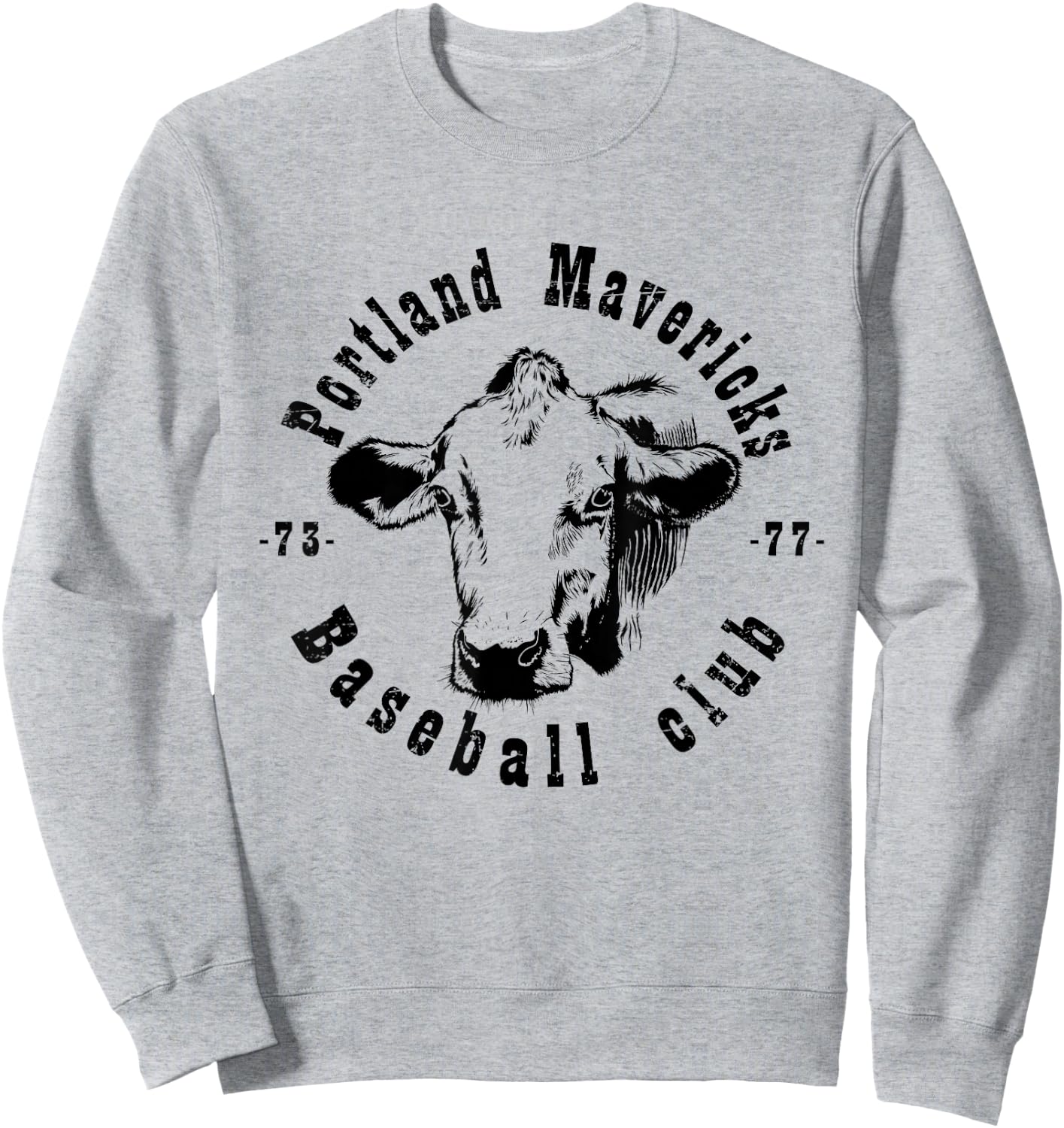Portland T Shirt Cows Mavericks Baseball Vintage For Sweatshirt - Sweatshirt | Ash