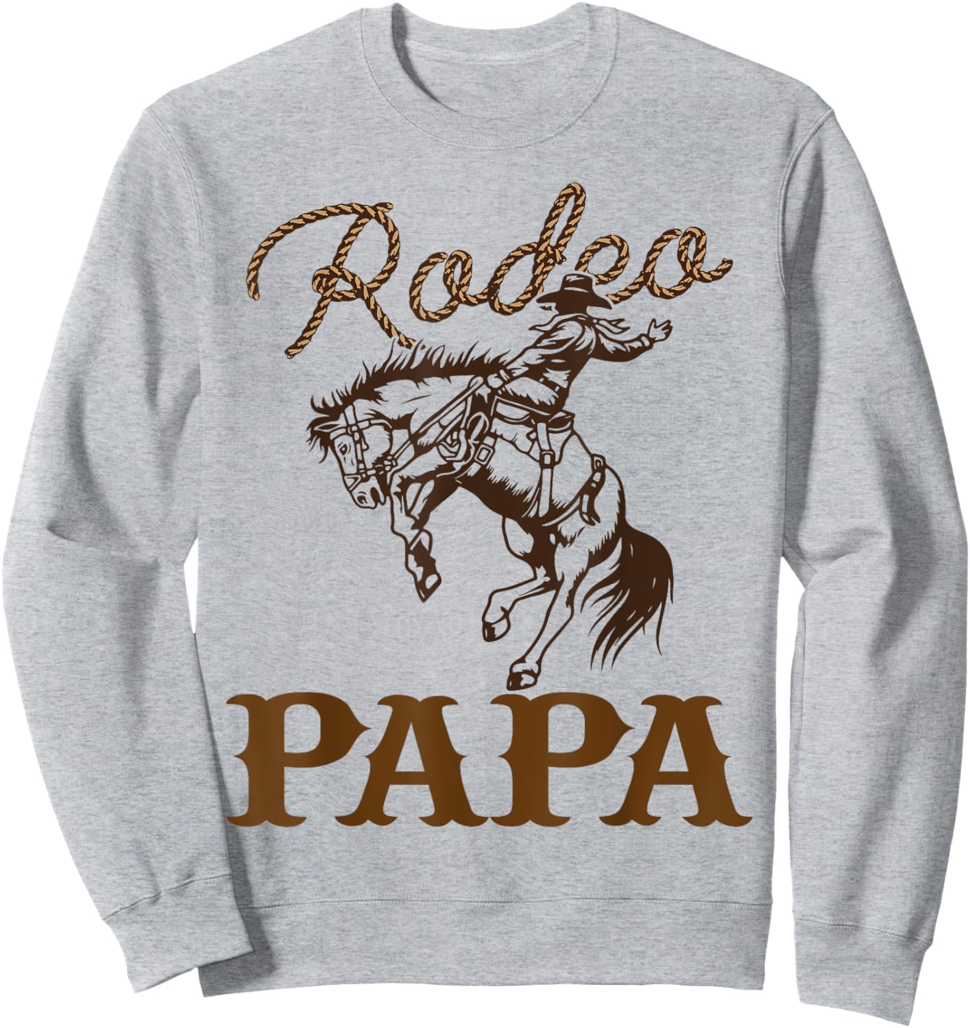 Papa Birthday Cowboy Cowgirl Western Rodeo Dad Bday Party Sweatshirt - Sweatshirt | Ash