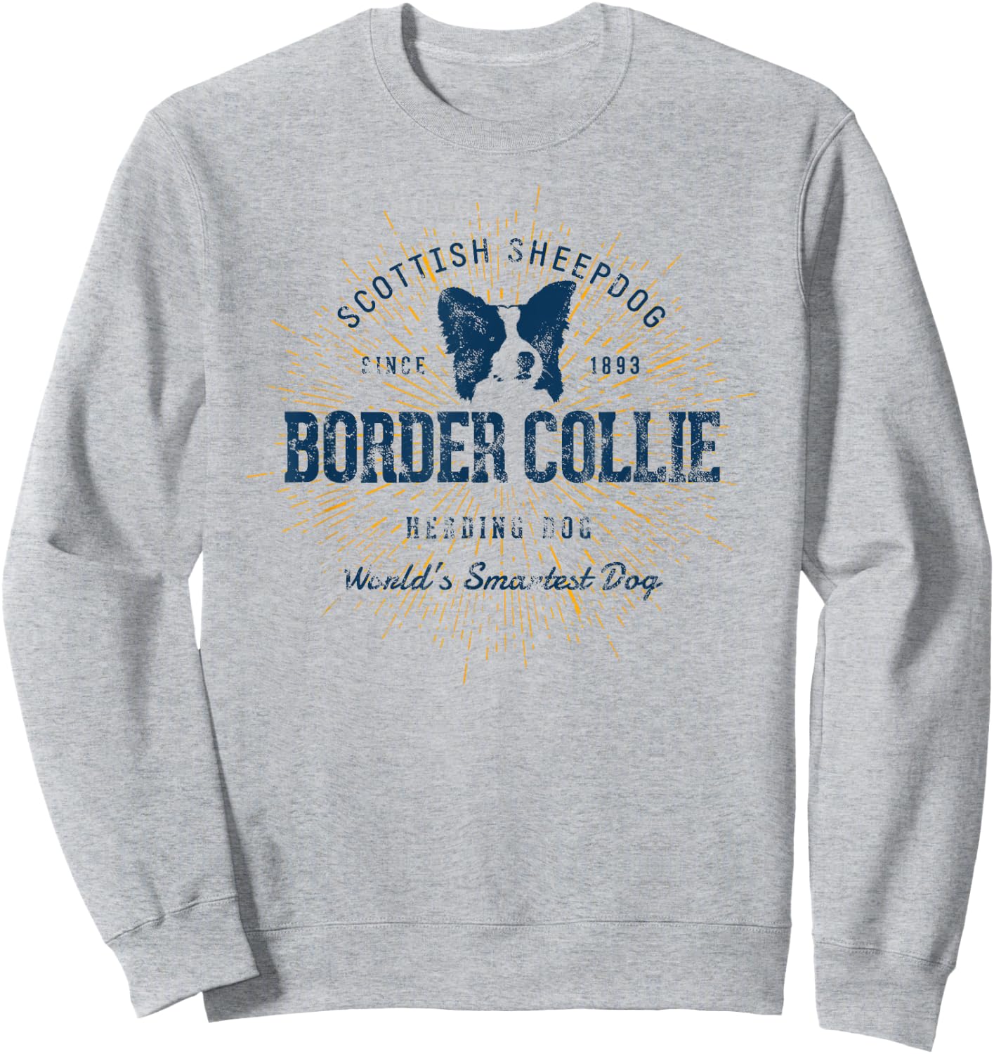 Retro Border Collie Vintage Sweatshirt - Sweatshirt | Ash