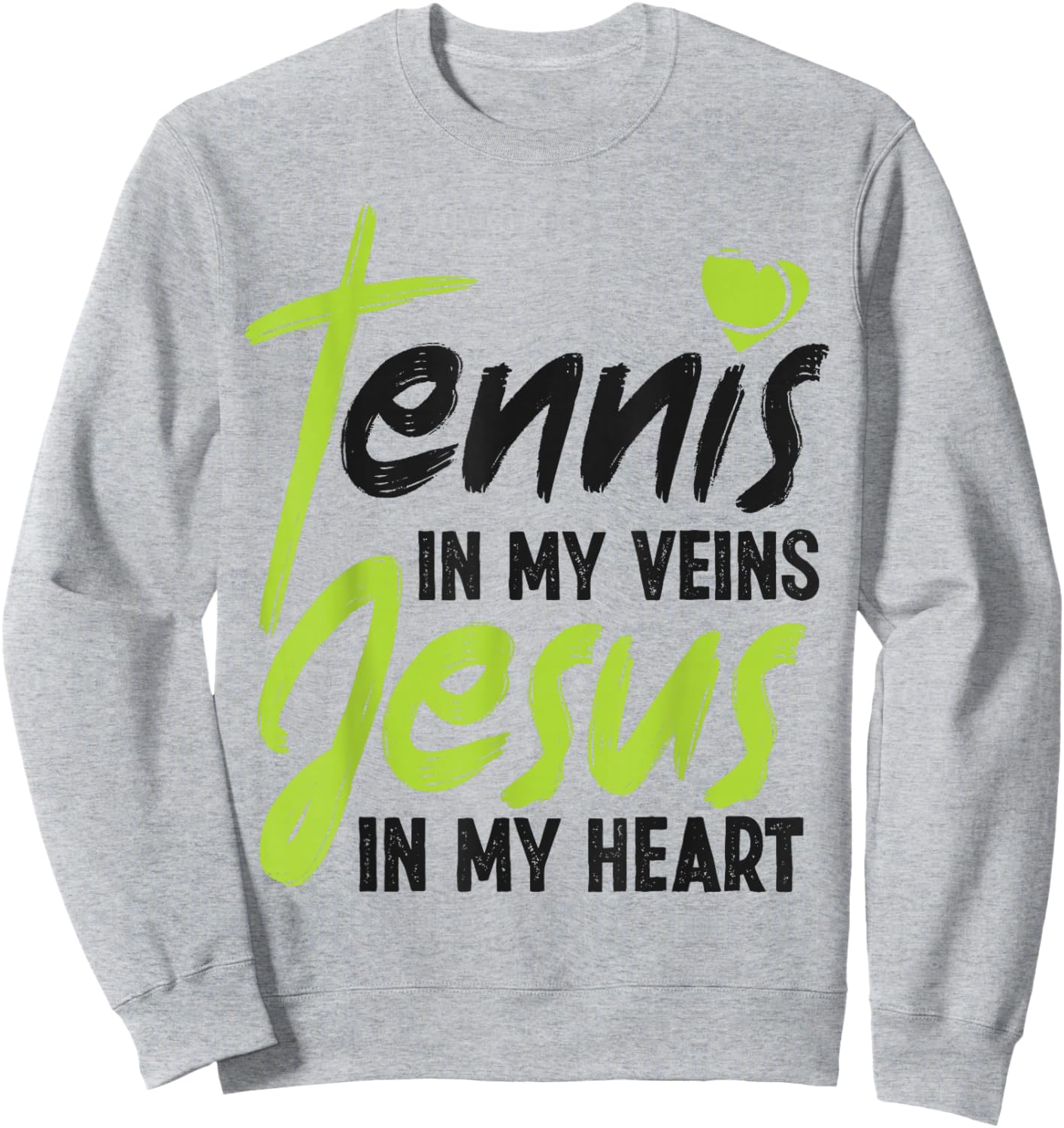 Funny Tennis Player Racket Jesus Faith Christian Tennis In Sweatshirt - Sweatshirt | Ash