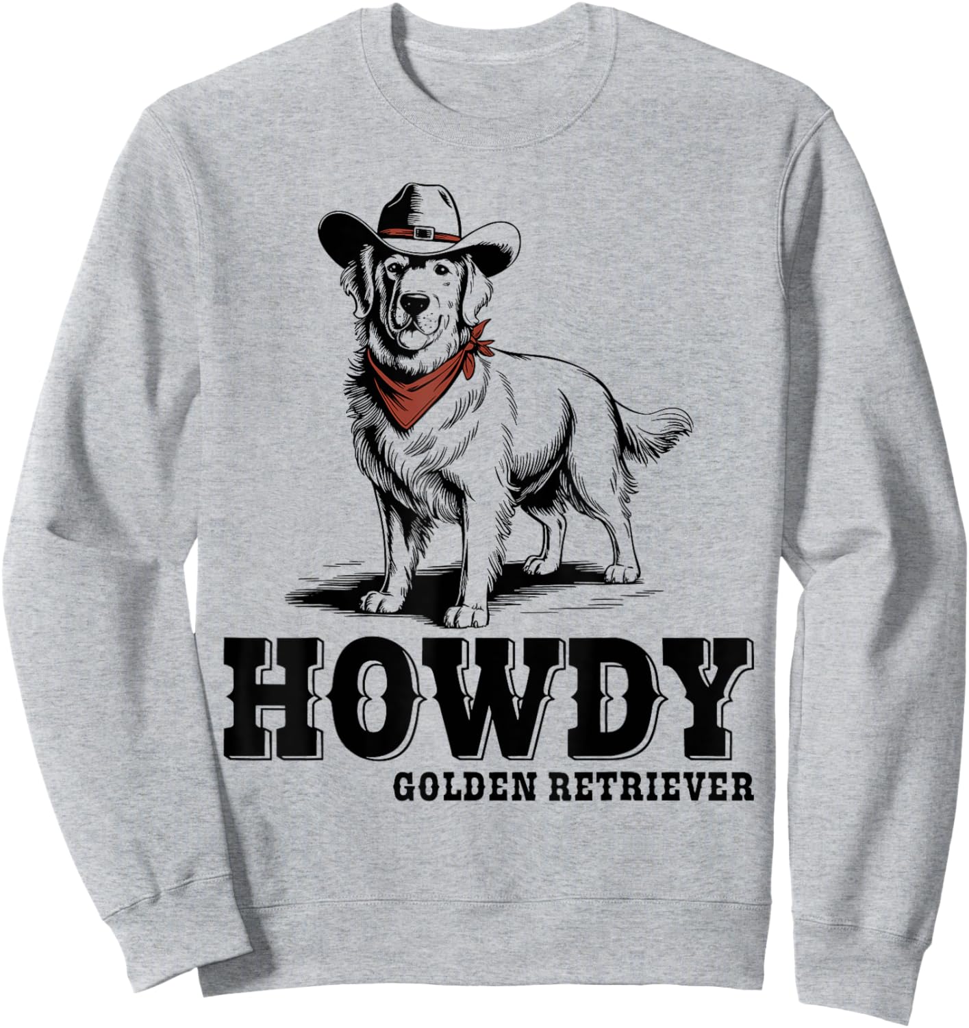 Howdy Golden Retriever Cowboy Vintage Dog Lovers Sweatshirt - Sweatshirt | Ash