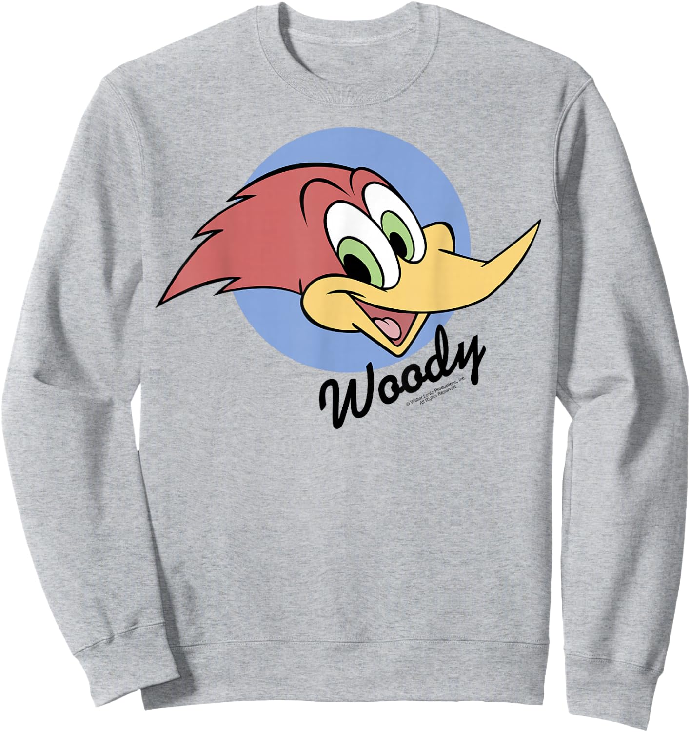 Woody Woodpecker Bold Circle Face Portrait Sweatshirt - Sweatshirt | Ash