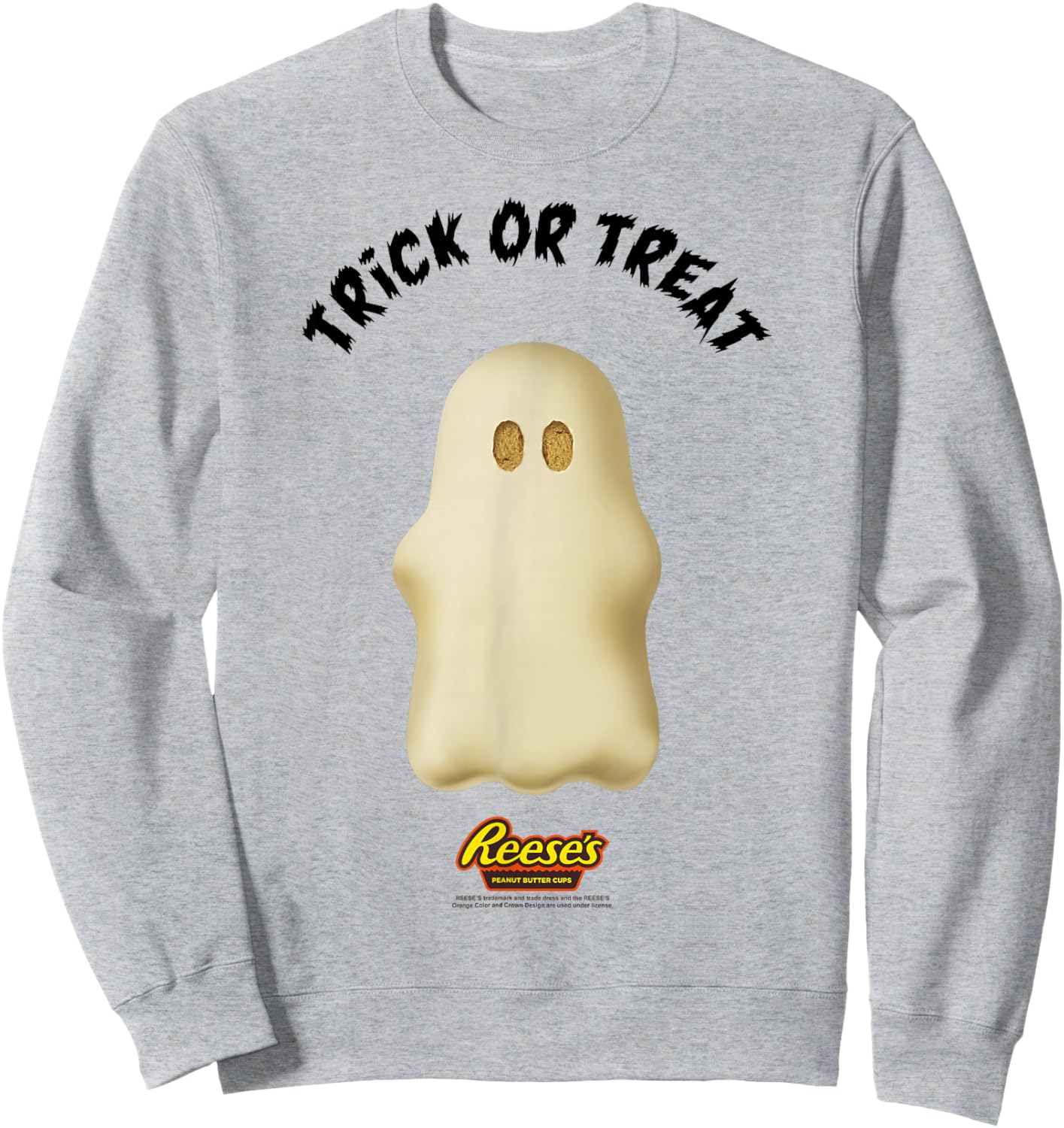 Reese's Halloween Trick or Treat Ghost Candy Sweatshirt - Sweatshirt | Ash