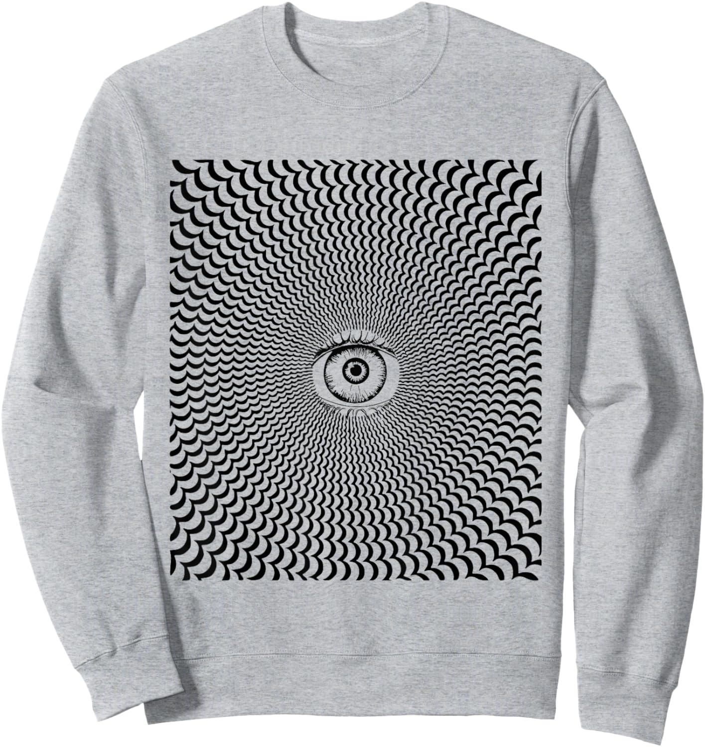 Trippy Third Eye Eyeball Illusion Dark Humor Funny Weird Sweatshirt - Sweatshirt | Ash