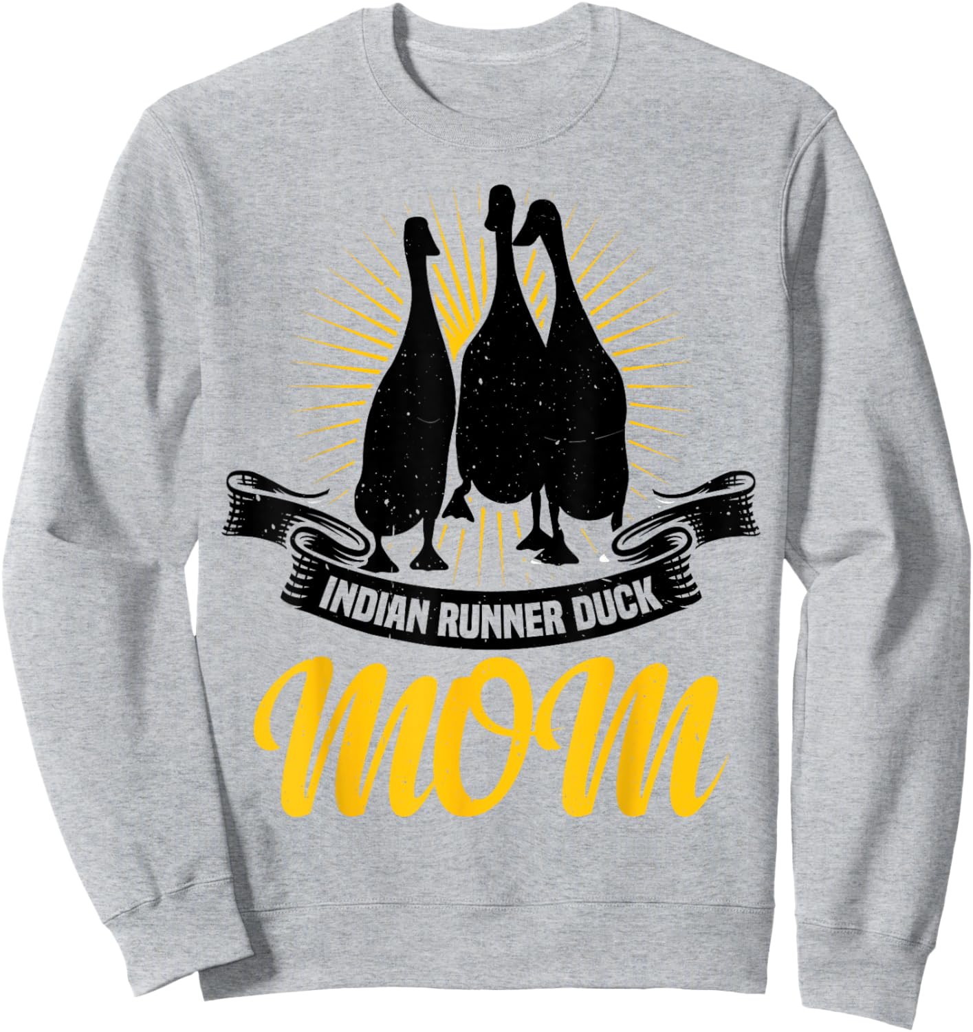 Running Duck Indian Runner Duck Ducklings - White, Small, Short Sleeve, , Classic Fit, Animal Print, Casual Vacation Sweatshirt - Sweatshirt | Ash