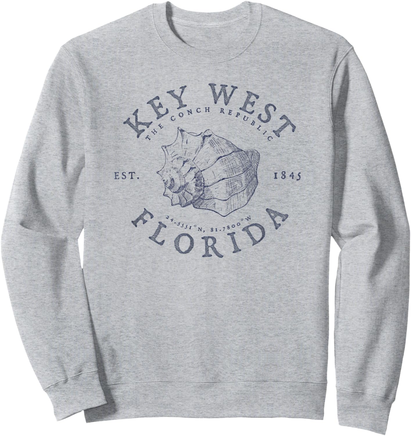Key West Florida Conch Republic FL Floridian Gift Sweatshirt - Sweatshirt | Ash