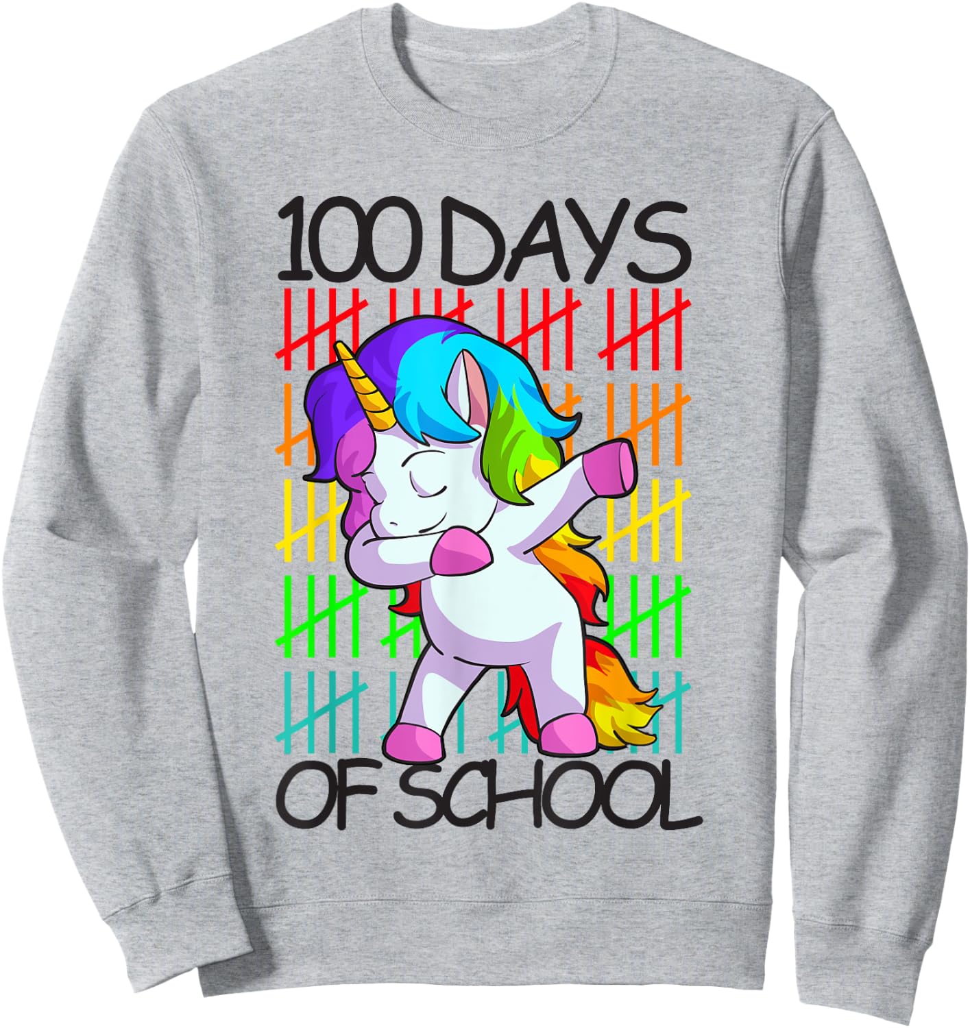 Happy 100 Days Of School Shirt Girls Unicorn Lover Gift Sweatshirt - Sweatshirt | Ash