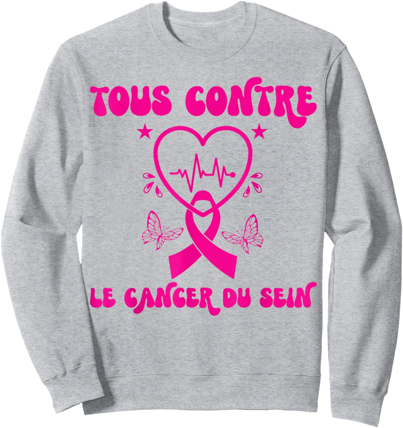 All Against Breast Cancer Awareness Month Ribbon , white, S Sweatshirt - Sweatshirt | Ash