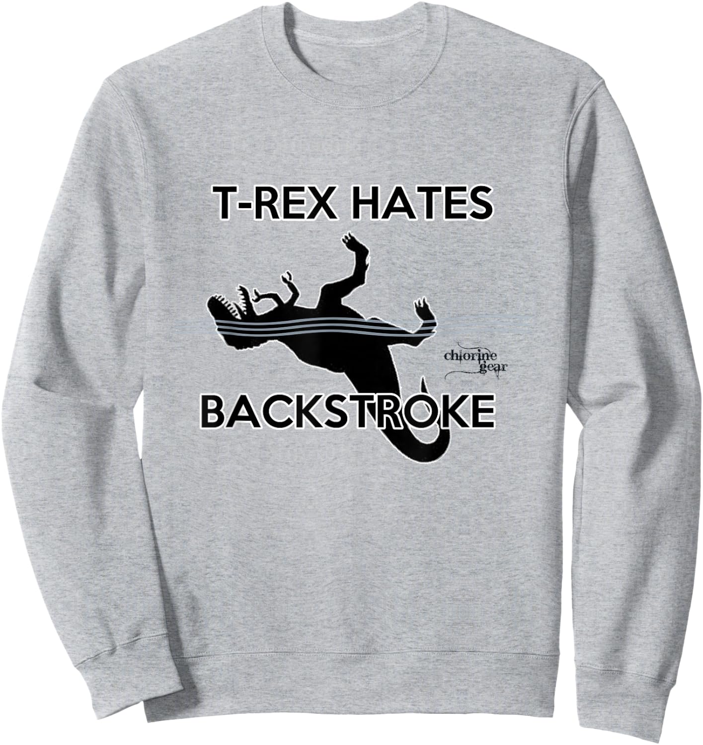 T-Rex Hates Backstroke Basic Sweatshirt - Sweatshirt | Ash