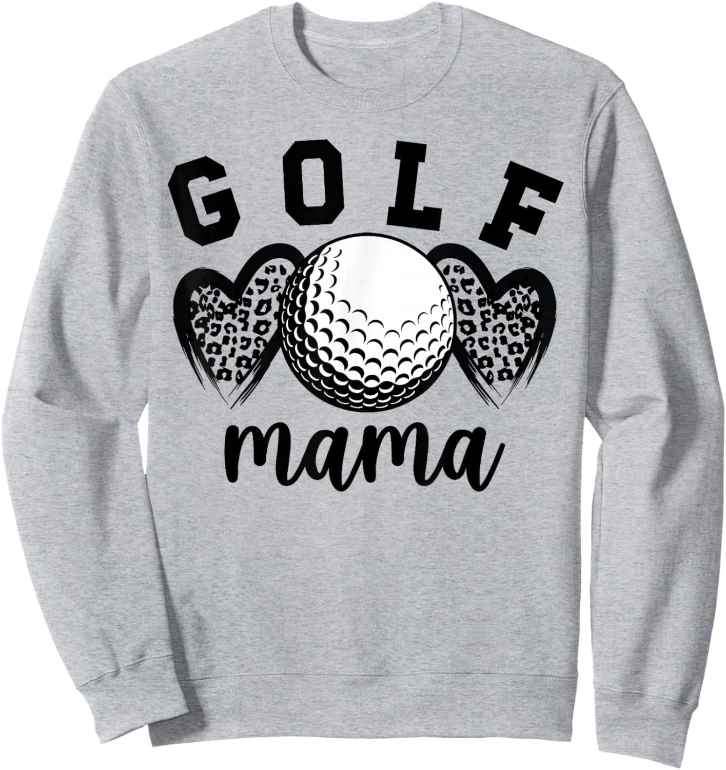 Golf Mama Hearts Golf Mom Of A Golf Player Mother Sweatshirt - Sweatshirt | Ash