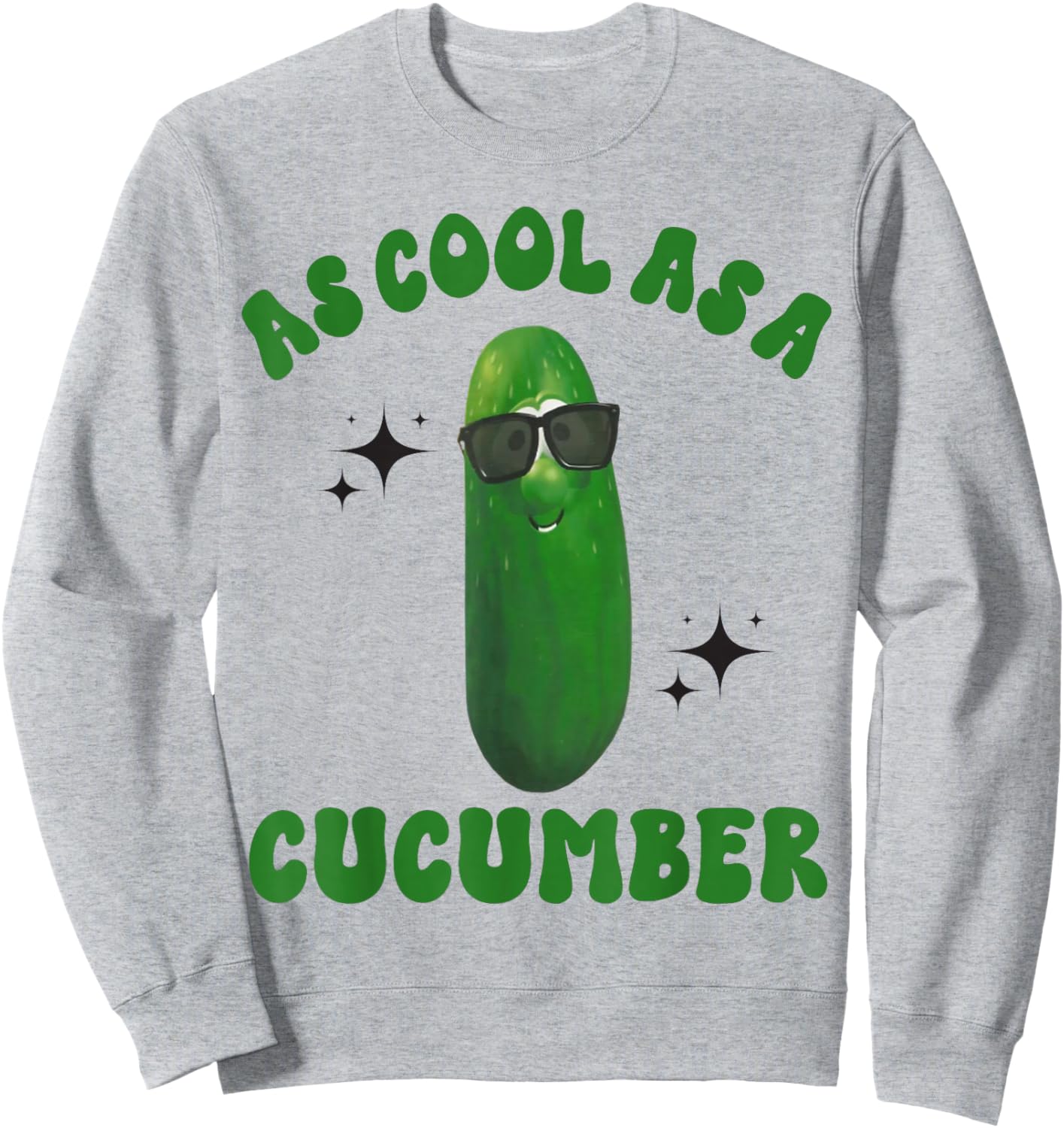 As Cool As a Cucumber Funny Cucumber In Sunglusses Design , Small, Grey Sweatshirt - Sweatshirt | Ash