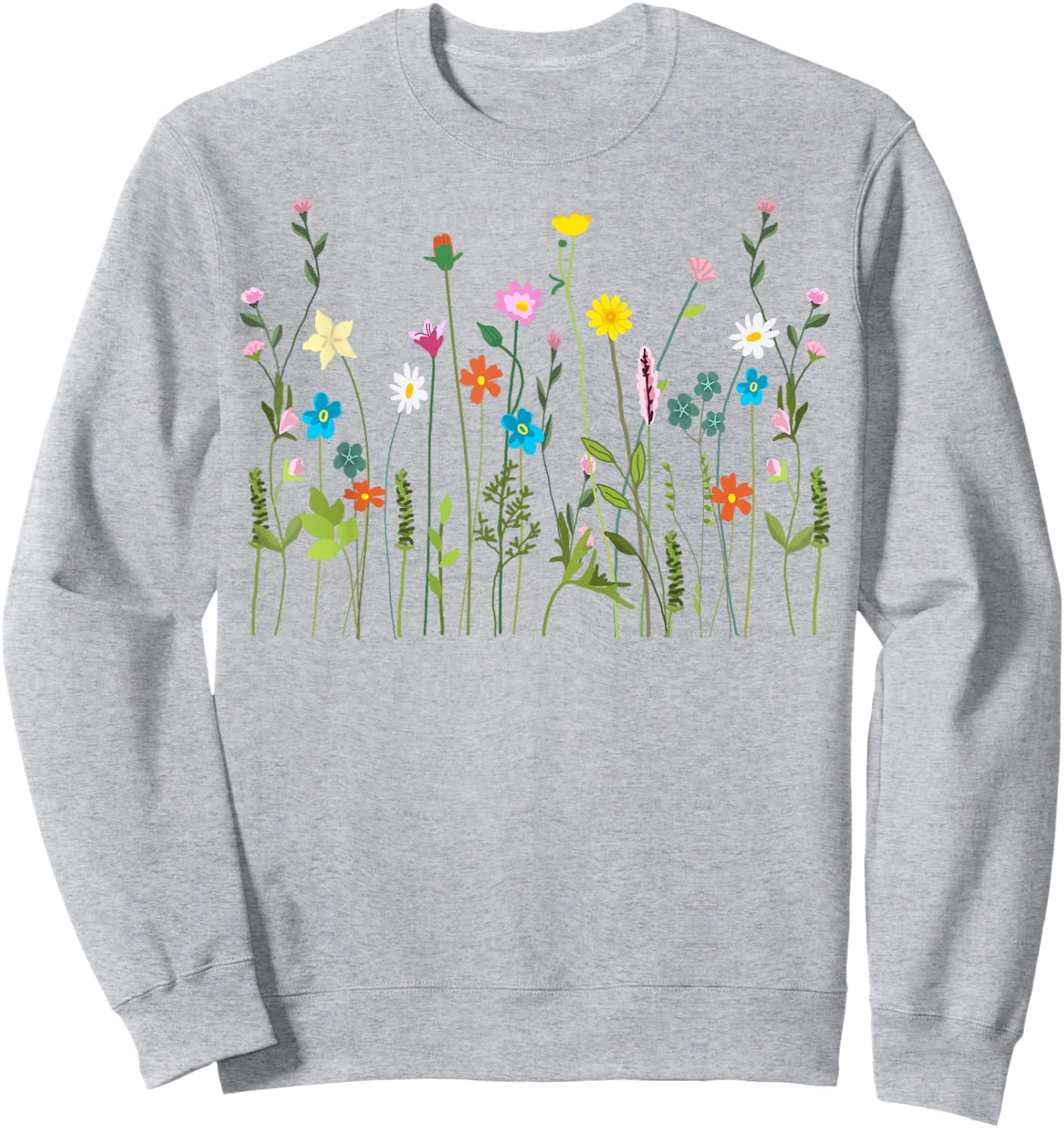 Vom Garten inspiriertes mit Blumendruck, Wildblume, Sommerblüte Sweatshirt - Sweatshirt | Ash