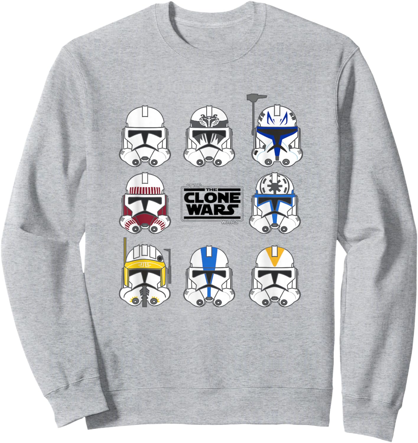 Star Wars: The Clone Wars Multiple Trooper Helmets Sweatshirt - Sweatshirt | Ash