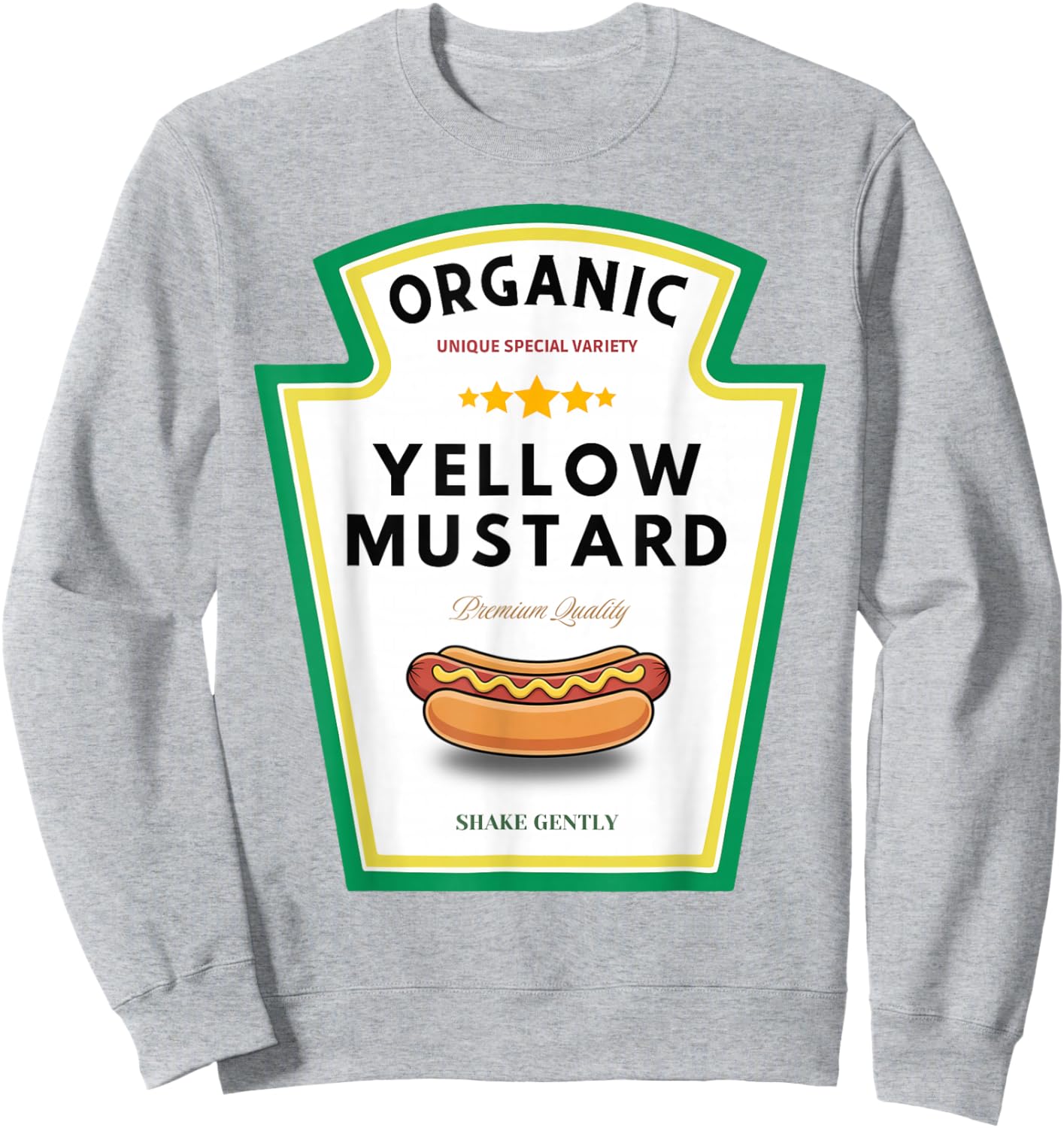 Yellow Mustard Funny Foodie Parody Hot Dog & BBQ Sweatshirt - Sweatshirt | Ash