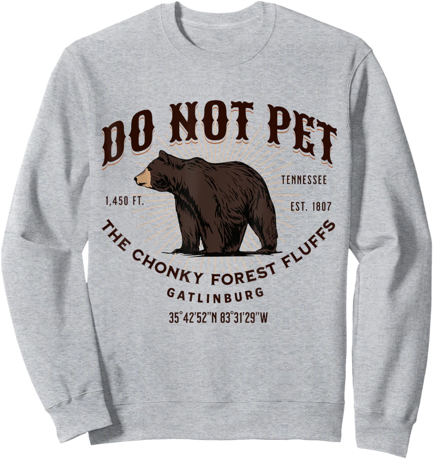 Gatlinburg Tennessee Black Bear Funny Souvenir Sweatshirt - Sweatshirt | Ash