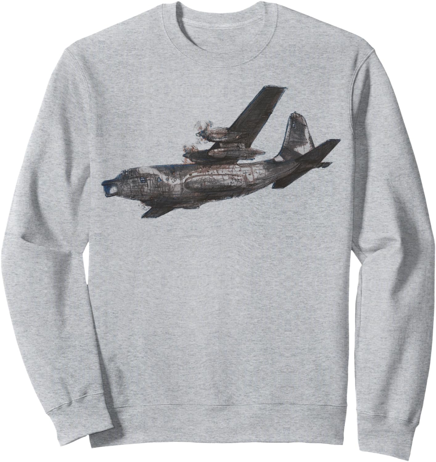 MC-130 Combat US Military Transport Aircraft Air Force Sweatshirt - Sweatshirt | Ash