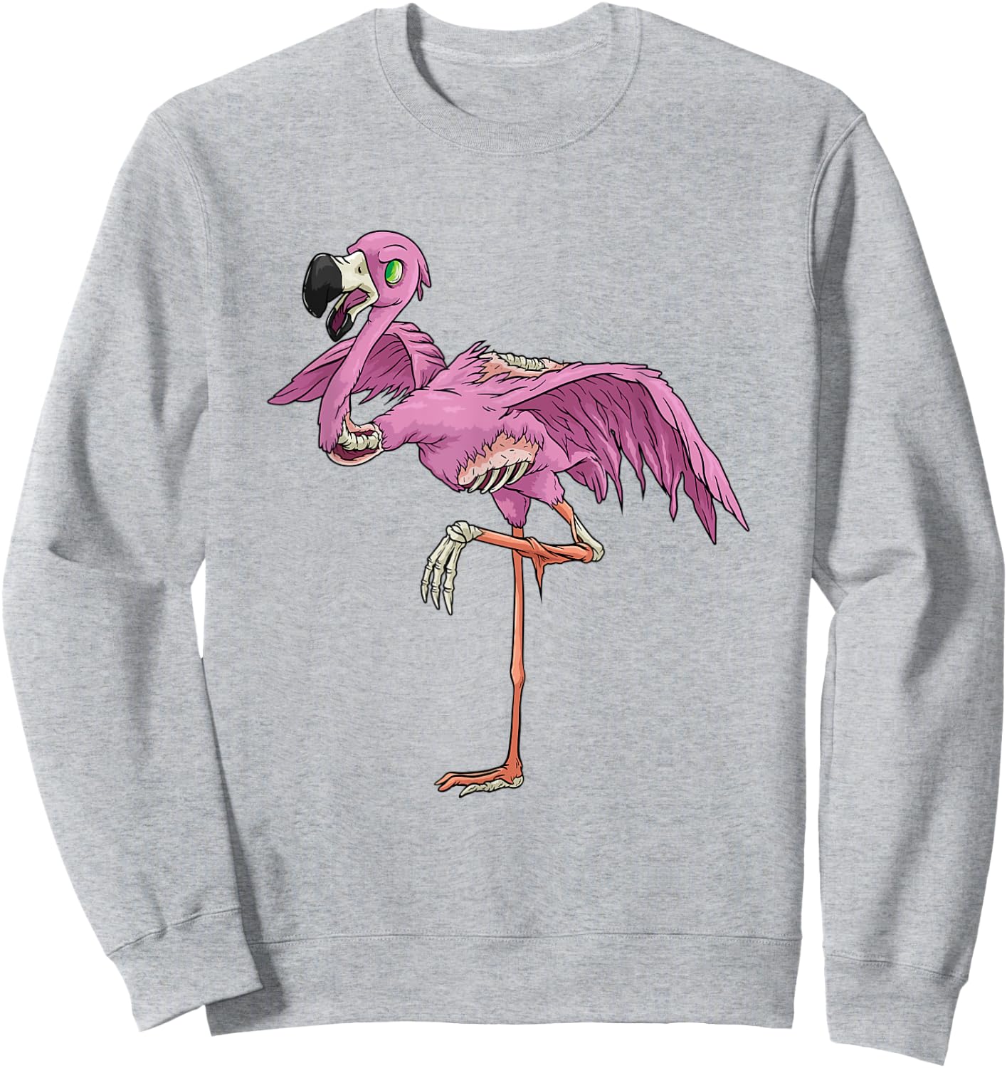 Funny Flamingo funny Zombie Apocalypse Halloween Flamingo Sweatshirt - Sweatshirt | Ash