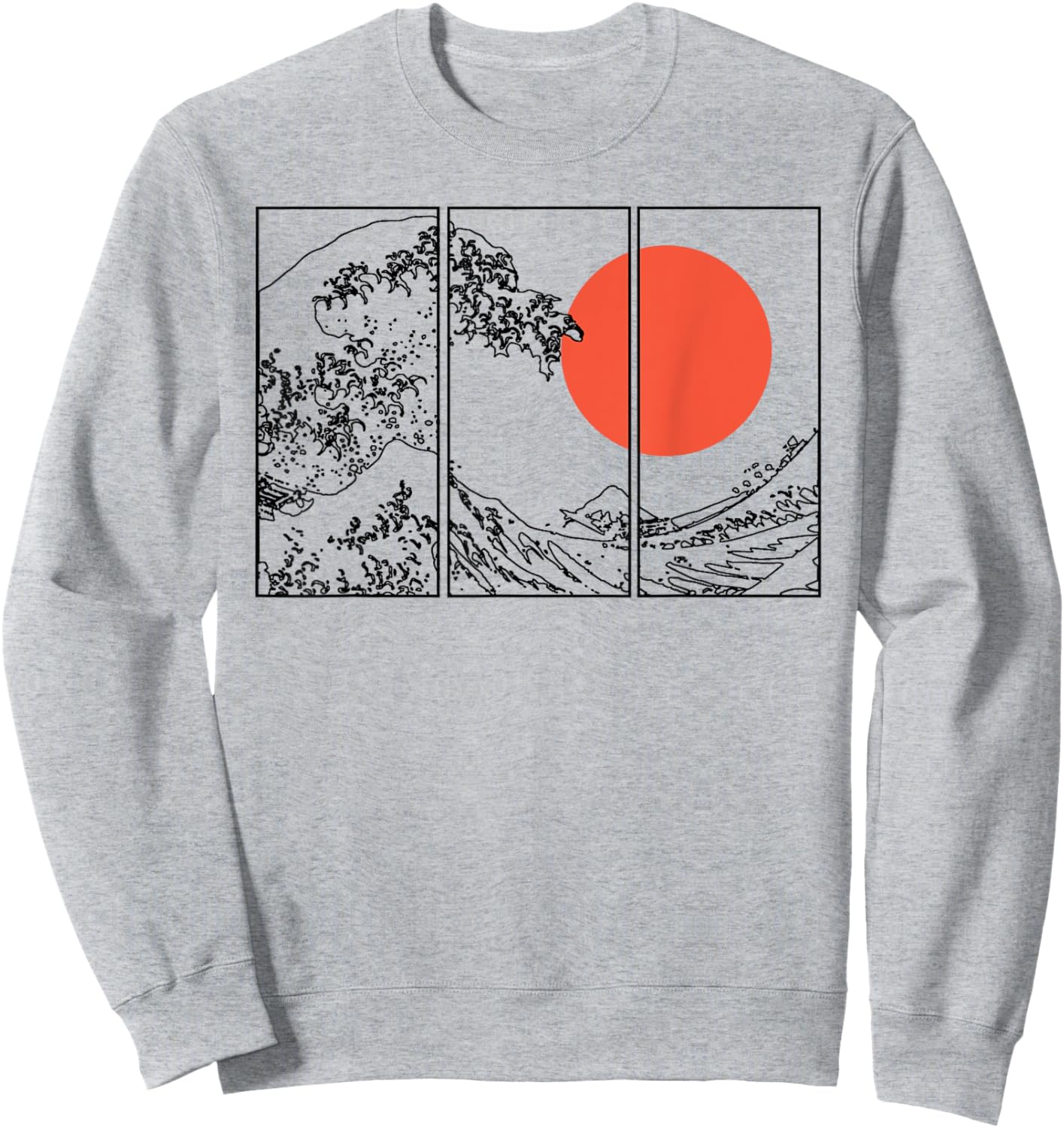 Vaporwave Great Wave off Kanagawa Japan Art Glitch men women Sweatshirt - Sweatshirt | Ash