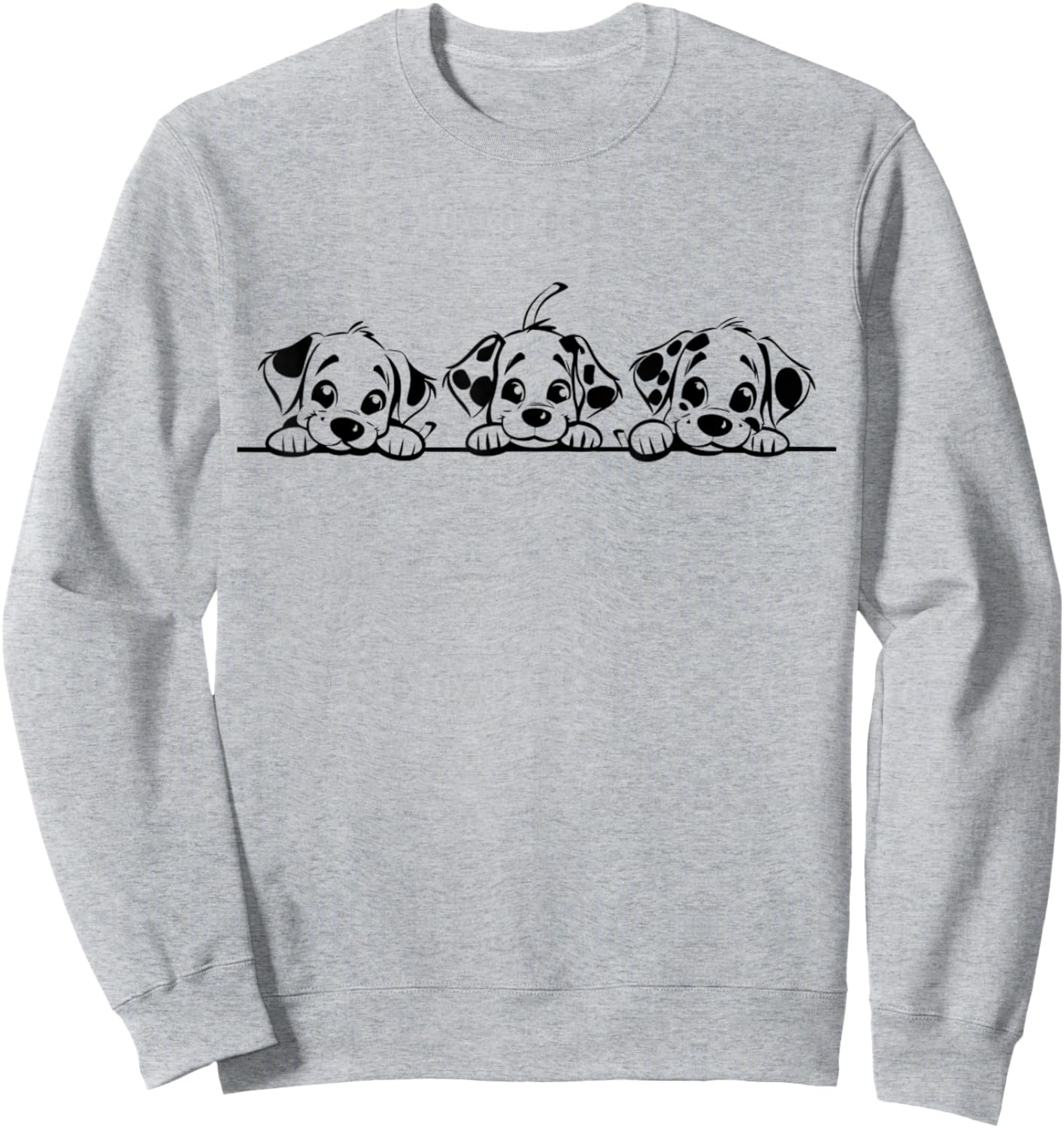 3 Cute Dalmatian Dogs Puppy Pet Animal Men Women Funny Dog Sweatshirt - Sweatshirt | Ash
